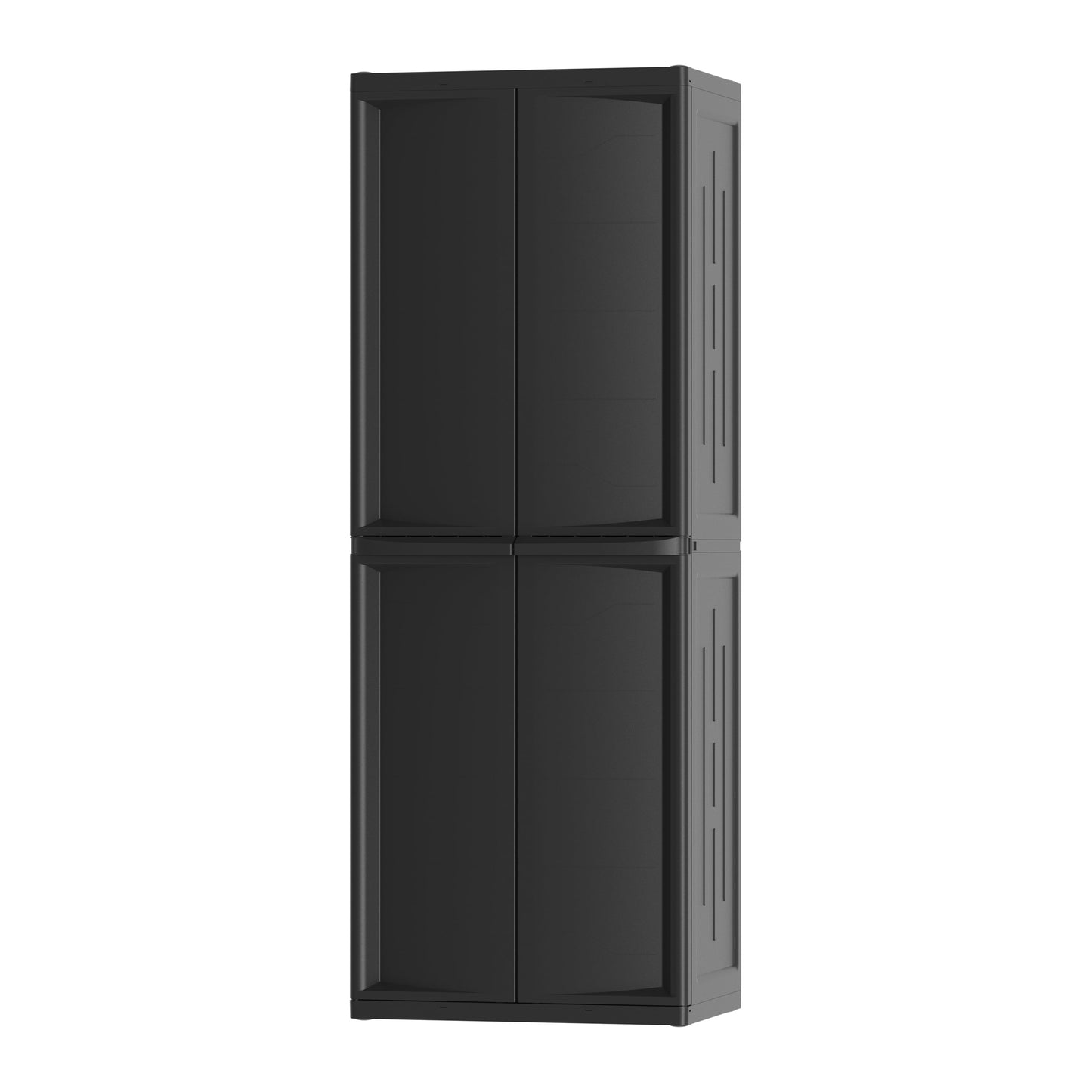 Hyper Tough Plastic 4-Shelf Garage Storage Utility Cabinet, Black Finish