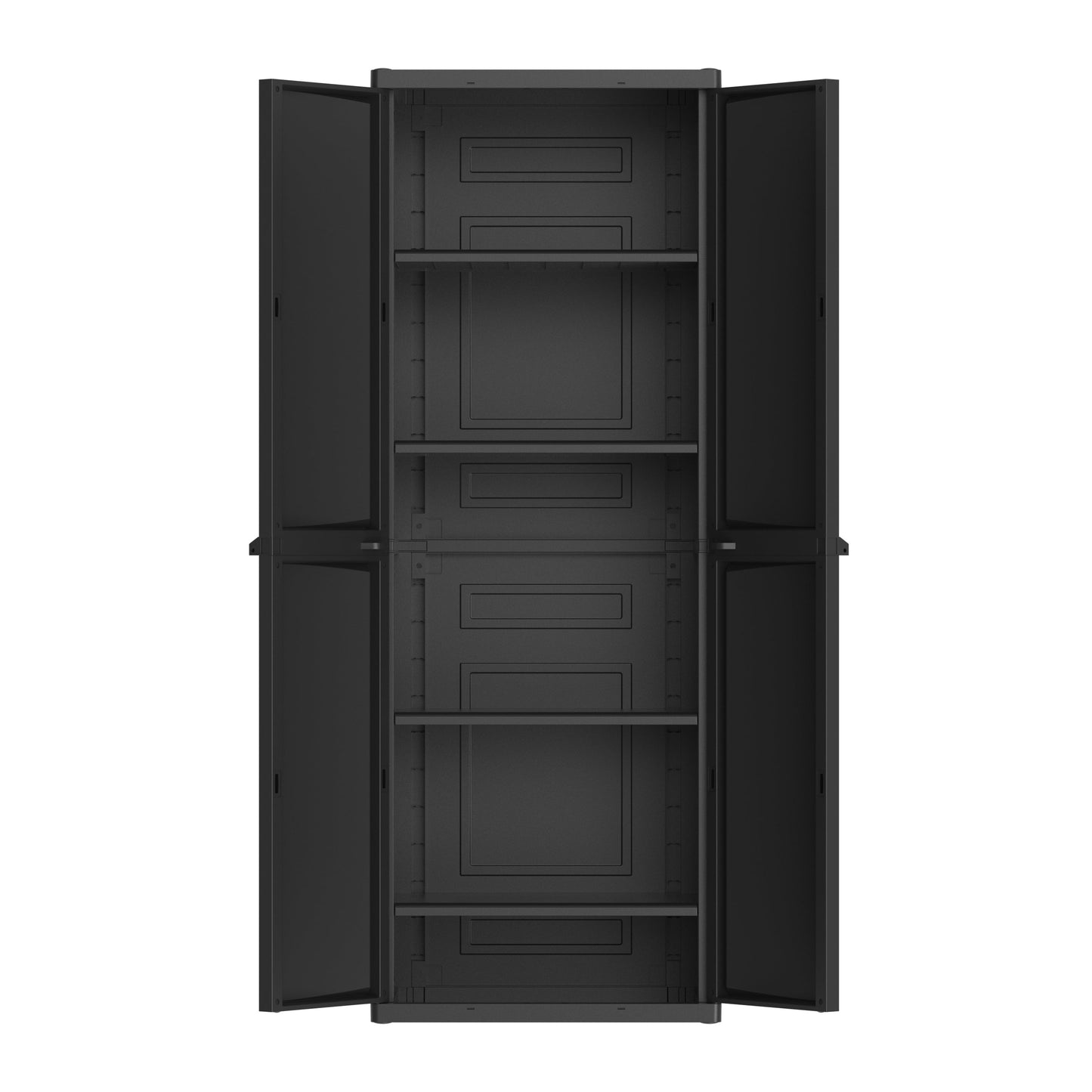 Hyper Tough Plastic 4-Shelf Garage Storage Utility Cabinet, Black Finish