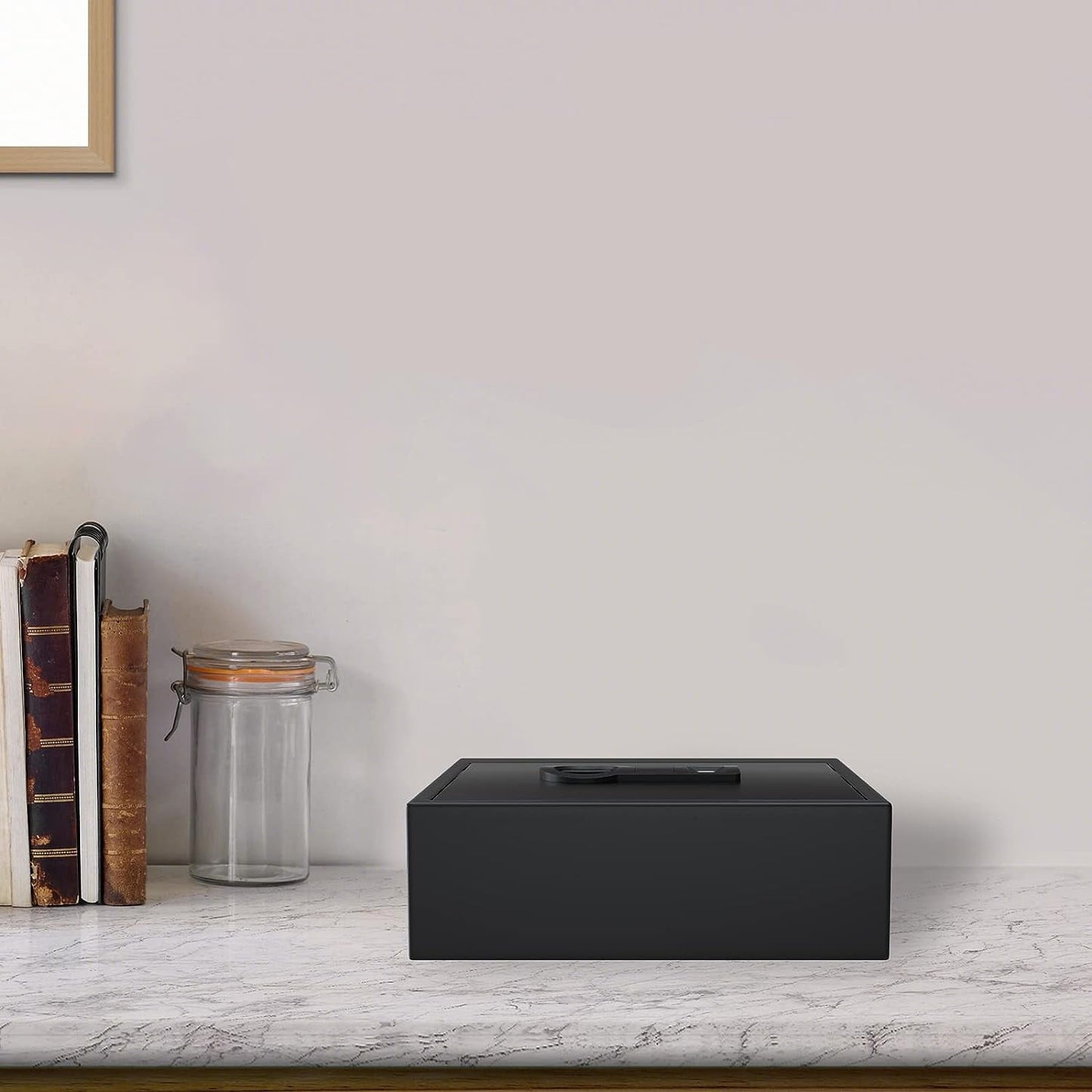 Reliancer Biometric Safe Box - 2.7 Cubic Feet Auto-Open Fingerprint Safe with 2Removable Shelf, Sensor Light,Full Felt Lining - Q345 Alloy Steel Home Safe - Luxury Cabinet Safe for Home Office Storage