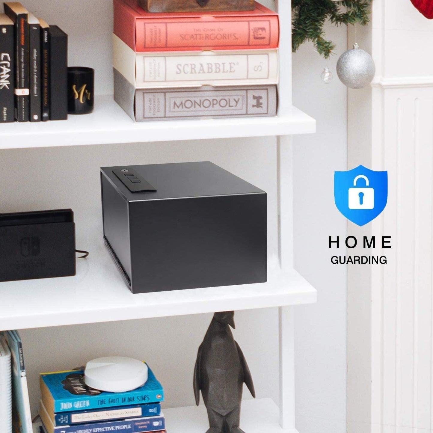 Reliancer Biometric Safe Box - 2.7 Cubic Feet Auto-Open Fingerprint Safe with 2Removable Shelf, Sensor Light,Full Felt Lining - Q345 Alloy Steel Home Safe - Luxury Cabinet Safe for Home Office Storage