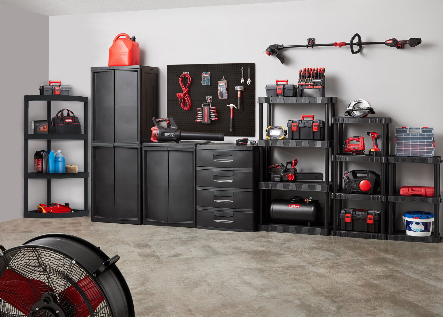 Hyper Tough Plastic 4-Shelf Garage Storage Utility Cabinet, Black Finish