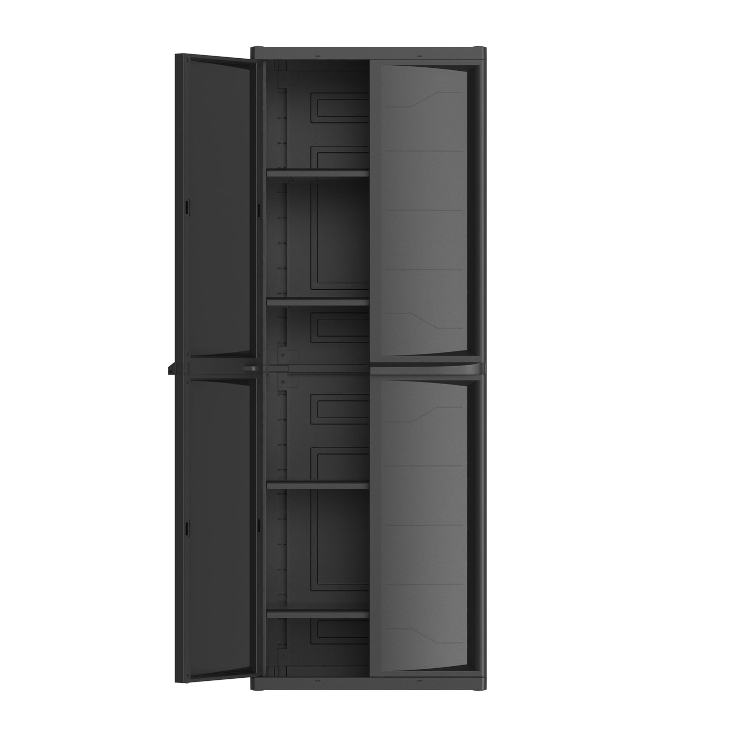 Hyper Tough Plastic 4-Shelf Garage Storage Utility Cabinet, Black Finish