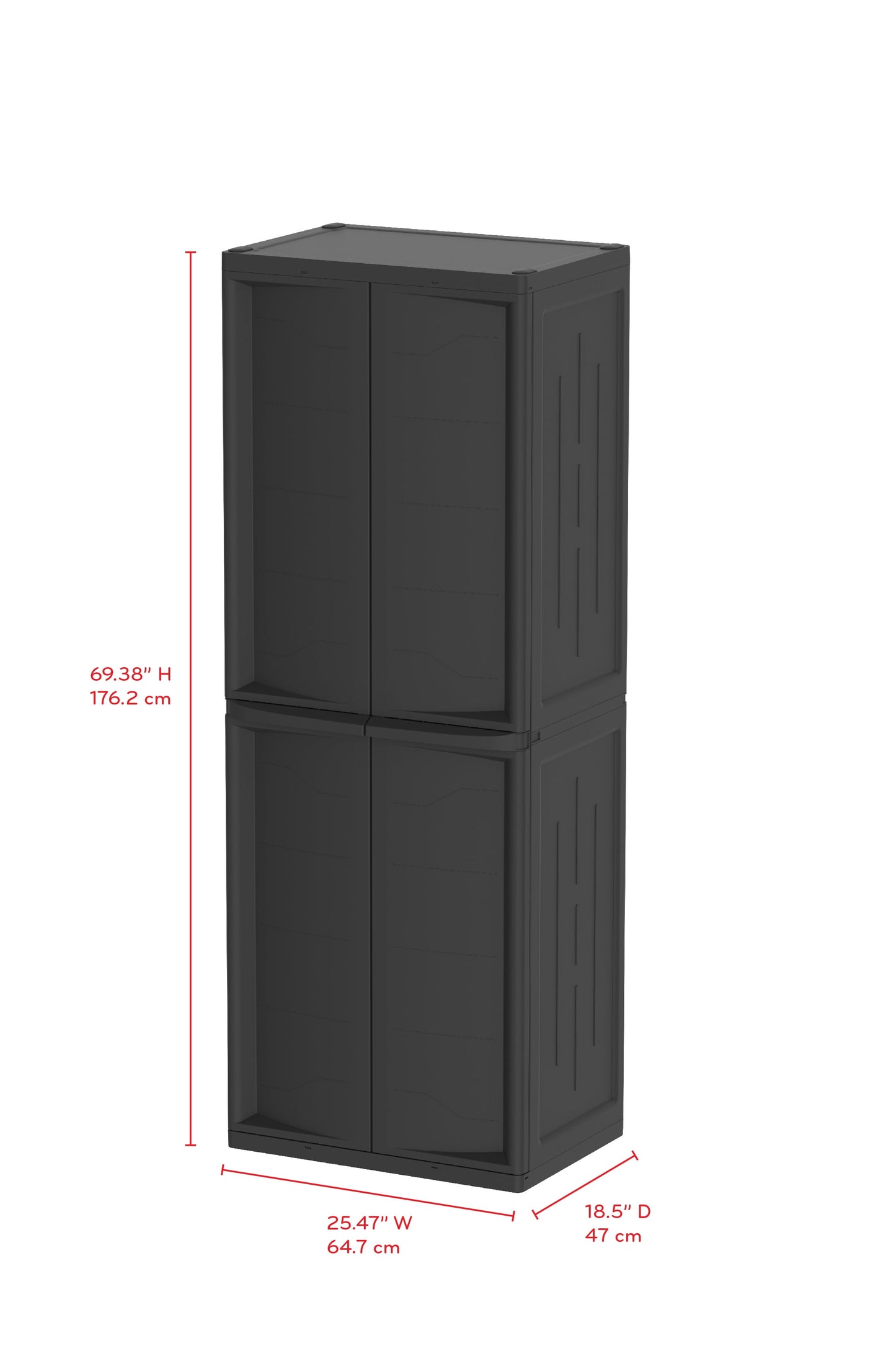 Hyper Tough Plastic 4-Shelf Garage Storage Utility Cabinet, Black Finish