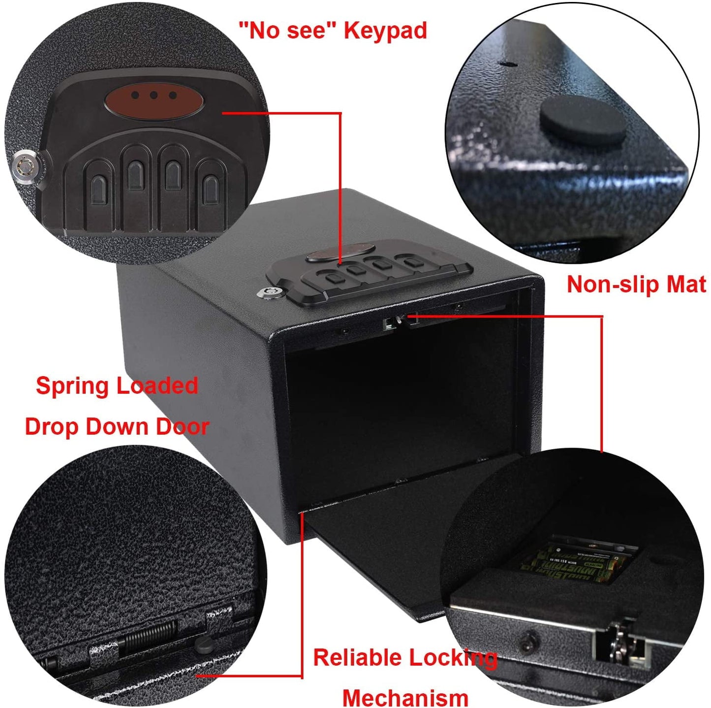 Reliancer Biometric Safe Box - 2.7 Cubic Feet Auto-Open Fingerprint Safe with 2Removable Shelf, Sensor Light,Full Felt Lining - Q345 Alloy Steel Home Safe - Luxury Cabinet Safe for Home Office Storage