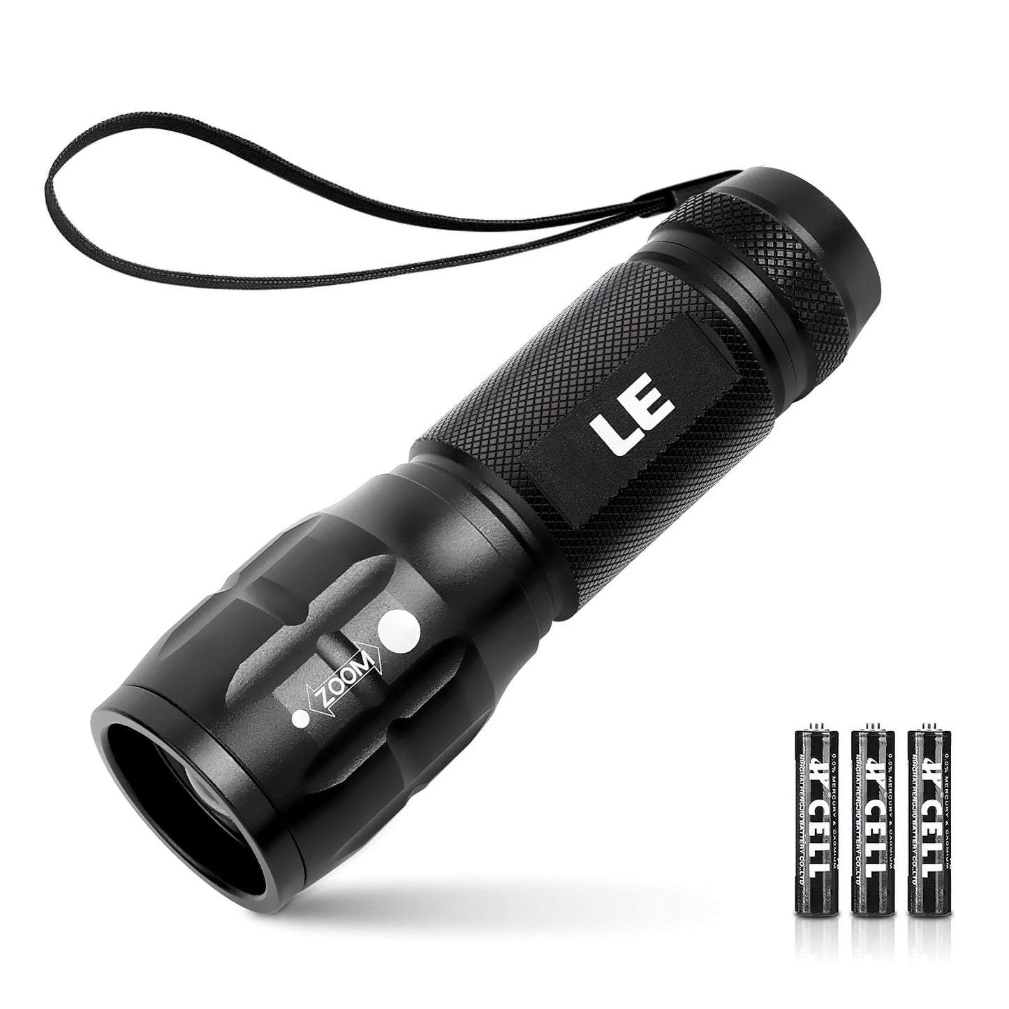 LE 2-Packs LED Flash Light LE1000 High Lumens, Multifunction Mini Tactical Flashlight , Zoomable, Waterproof, Adjustable Brightness Camping Accessories for Outdoor, Emergency , AAA Batteries Included