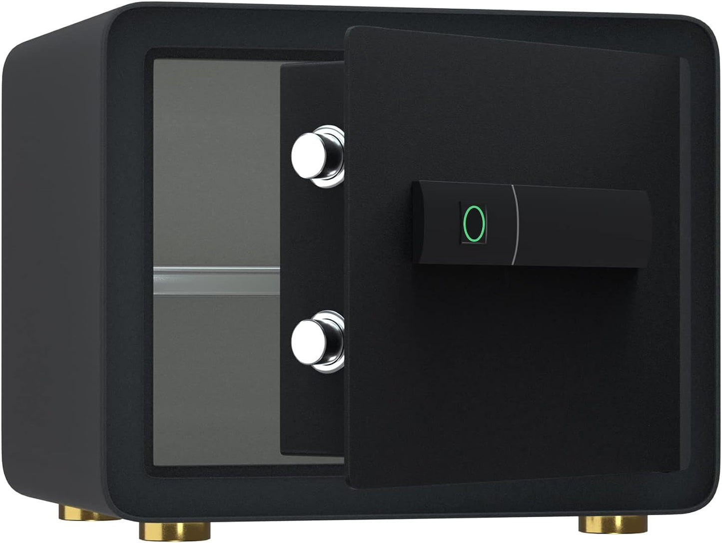 Reliancer Biometric Safe Box - 2.7 Cubic Feet Auto-Open Fingerprint Safe with 2Removable Shelf, Sensor Light,Full Felt Lining - Q345 Alloy Steel Home Safe - Luxury Cabinet Safe for Home Office Storage