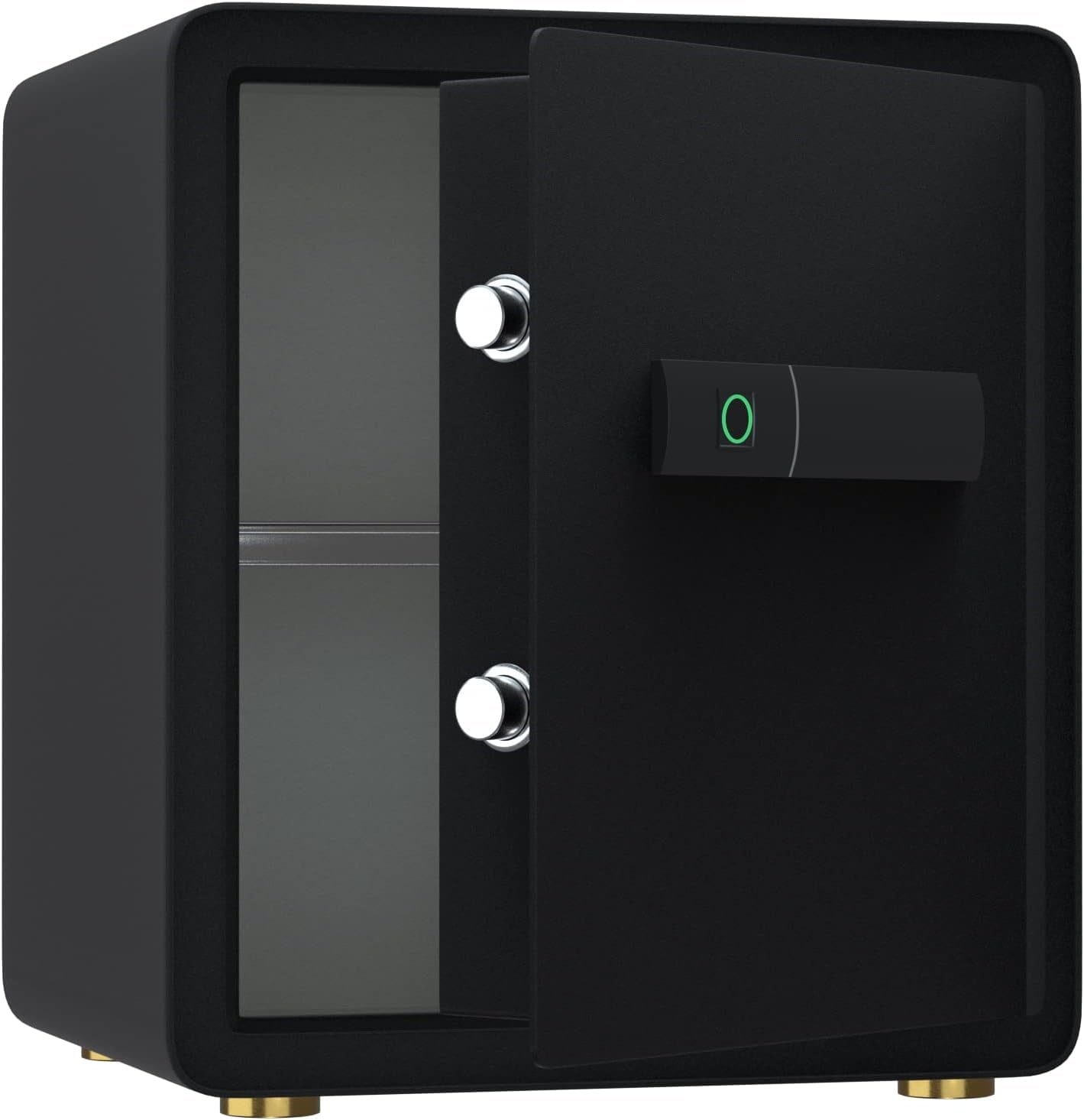 Reliancer Biometric Safe Box - 2.7 Cubic Feet Auto-Open Fingerprint Safe with 2Removable Shelf, Sensor Light,Full Felt Lining - Q345 Alloy Steel Home Safe - Luxury Cabinet Safe for Home Office Storage