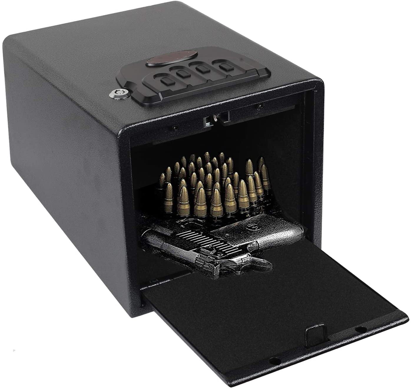 Reliancer Biometric Safe Box - 2.7 Cubic Feet Auto-Open Fingerprint Safe with 2Removable Shelf, Sensor Light,Full Felt Lining - Q345 Alloy Steel Home Safe - Luxury Cabinet Safe for Home Office Storage