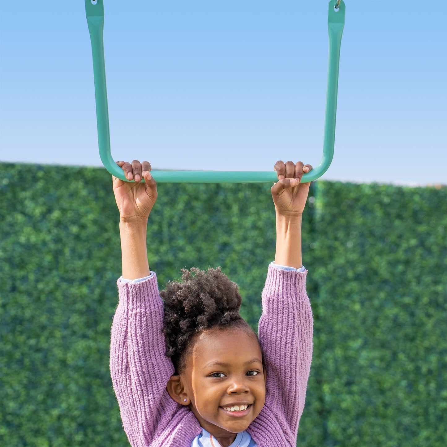 Sportspower Arcadia Metal Swing Set with Trapeze, 2 Person Glider Swing, and Lifetime Warranty on Blow Molded Slide