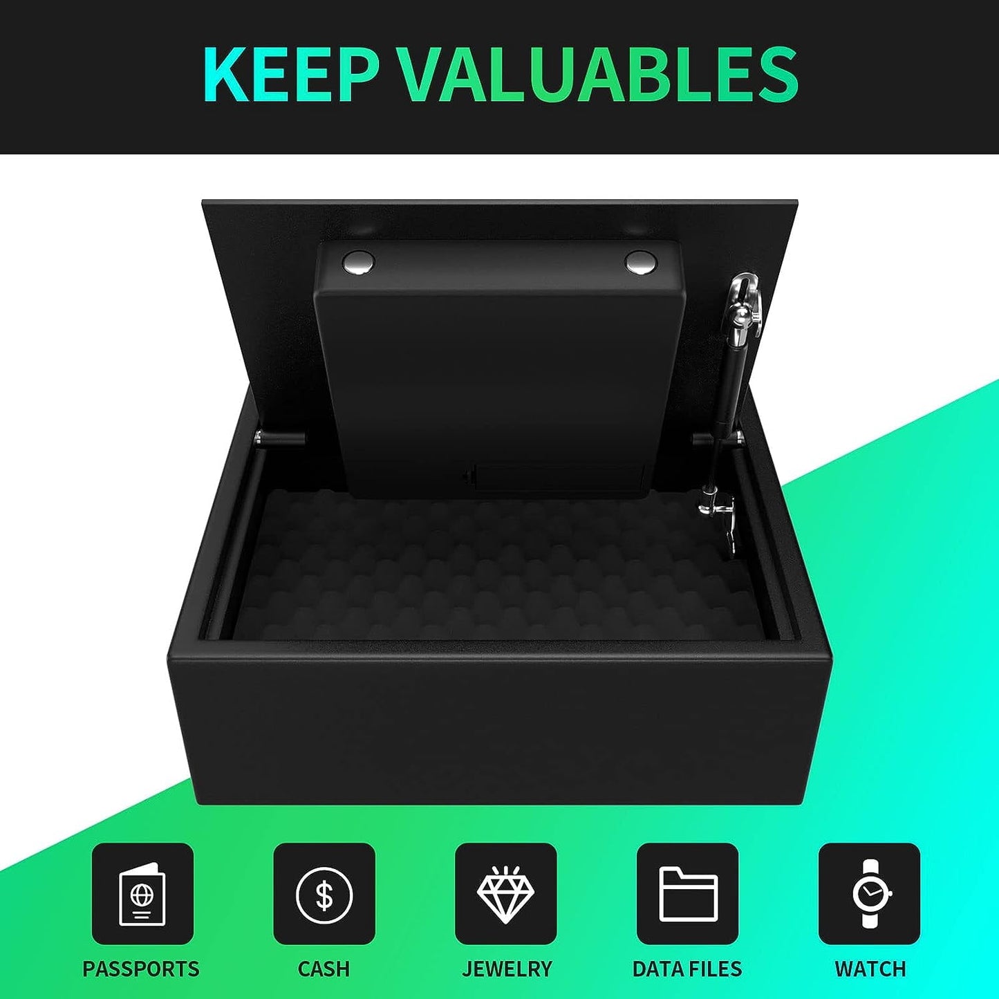 Reliancer Biometric Safe Box - 2.7 Cubic Feet Auto-Open Fingerprint Safe with 2Removable Shelf, Sensor Light,Full Felt Lining - Q345 Alloy Steel Home Safe - Luxury Cabinet Safe for Home Office Storage