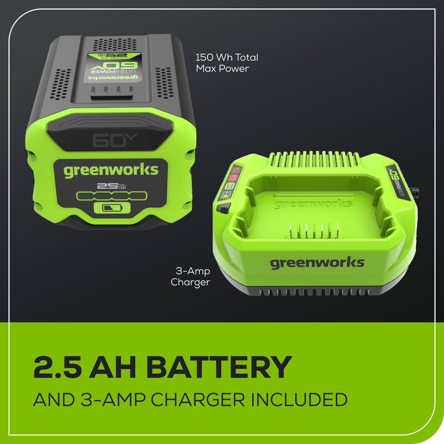 Greenworks 60V 16" String Trimmer & 630 CFM 170 MPH Blower Combo Kit with 2.5Ah Battery & 3 Amp Charger 1359802