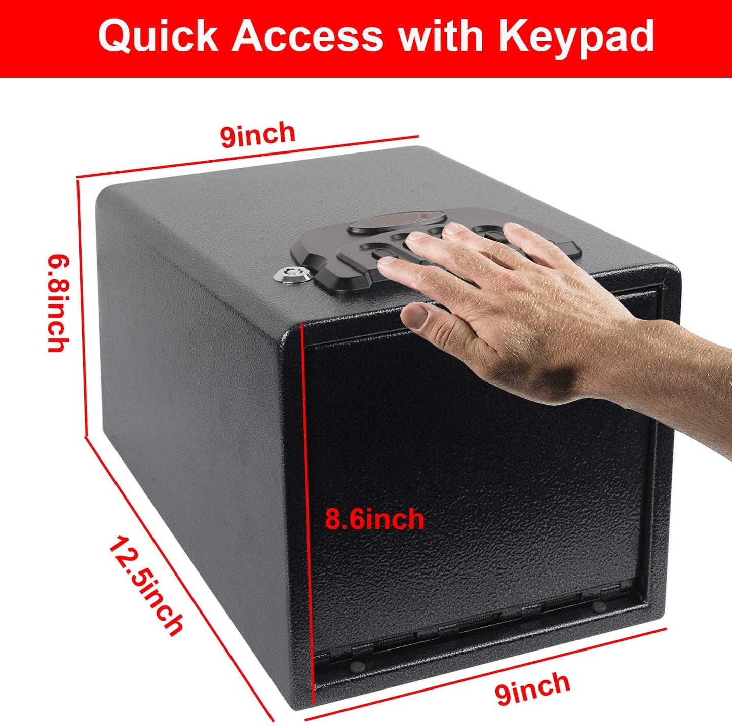 Reliancer Biometric Safe Box - 2.7 Cubic Feet Auto-Open Fingerprint Safe with 2Removable Shelf, Sensor Light,Full Felt Lining - Q345 Alloy Steel Home Safe - Luxury Cabinet Safe for Home Office Storage
