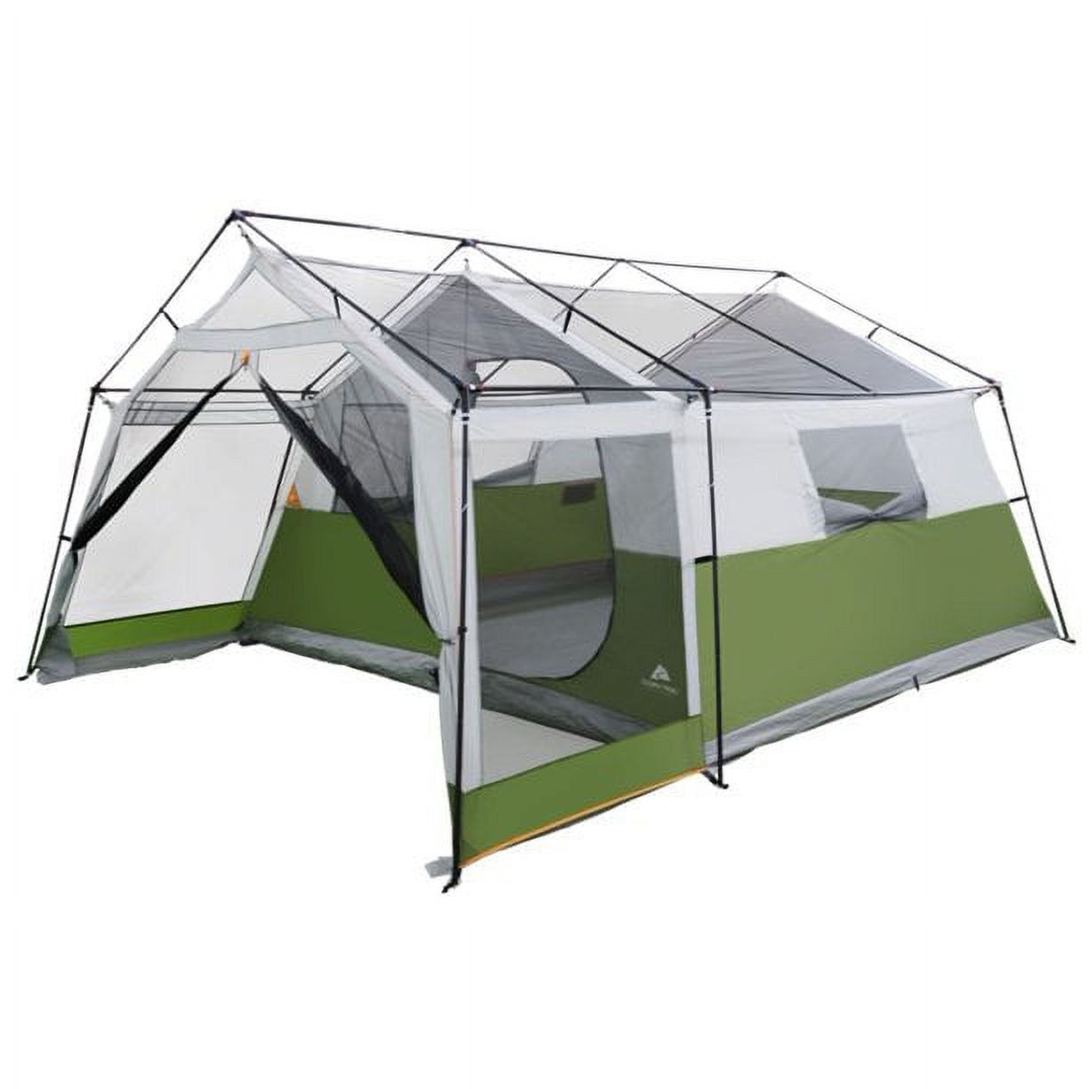 Ozark Trail 8-Person Family Cabin Tent 1 Room with Screen Porch, Green, Dimensions: 12'x11'x7', 45.86 lbs.