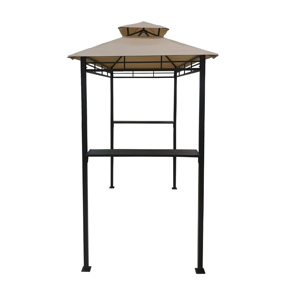 Palm Springs Deluxe 8FT Double-Tier Barbecue Canopy / BBQ Grill Tent Beige