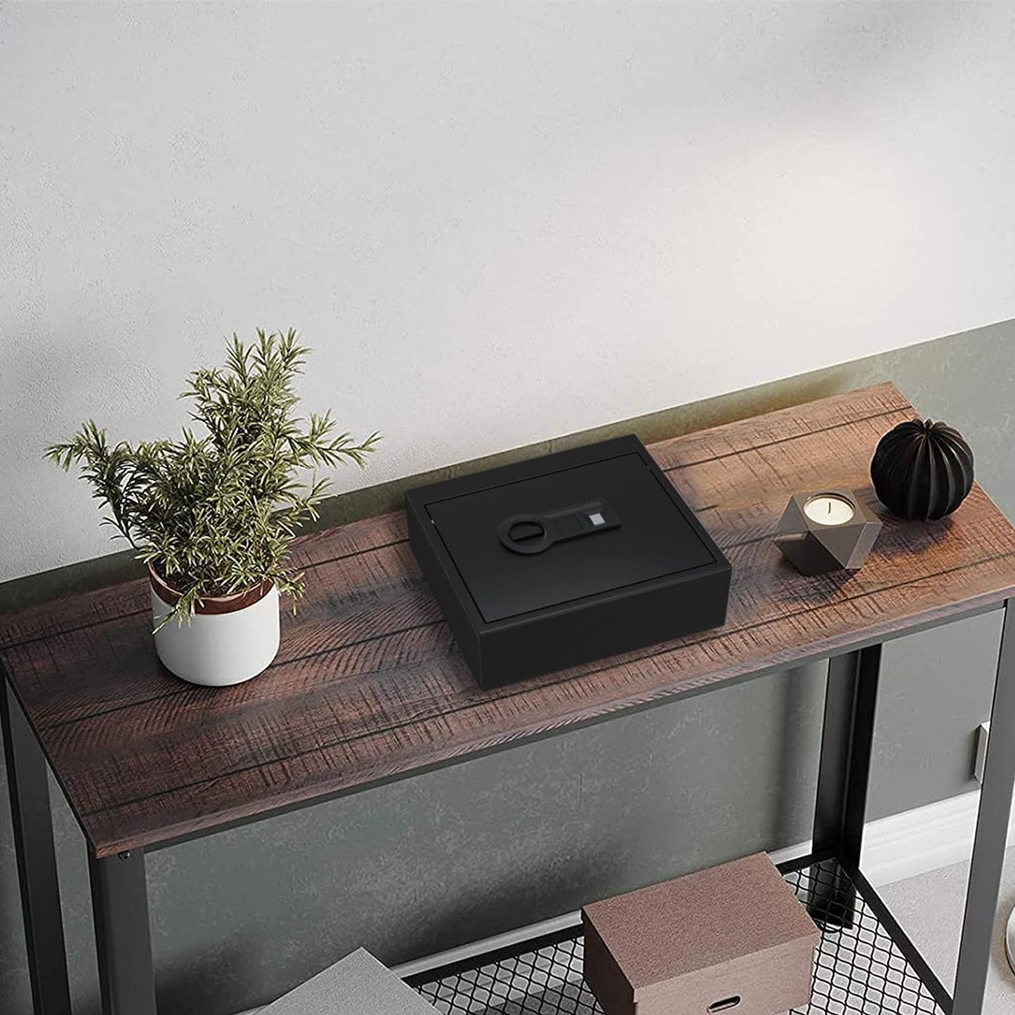 Reliancer Biometric Safe Box - 2.7 Cubic Feet Auto-Open Fingerprint Safe with 2Removable Shelf, Sensor Light,Full Felt Lining - Q345 Alloy Steel Home Safe - Luxury Cabinet Safe for Home Office Storage