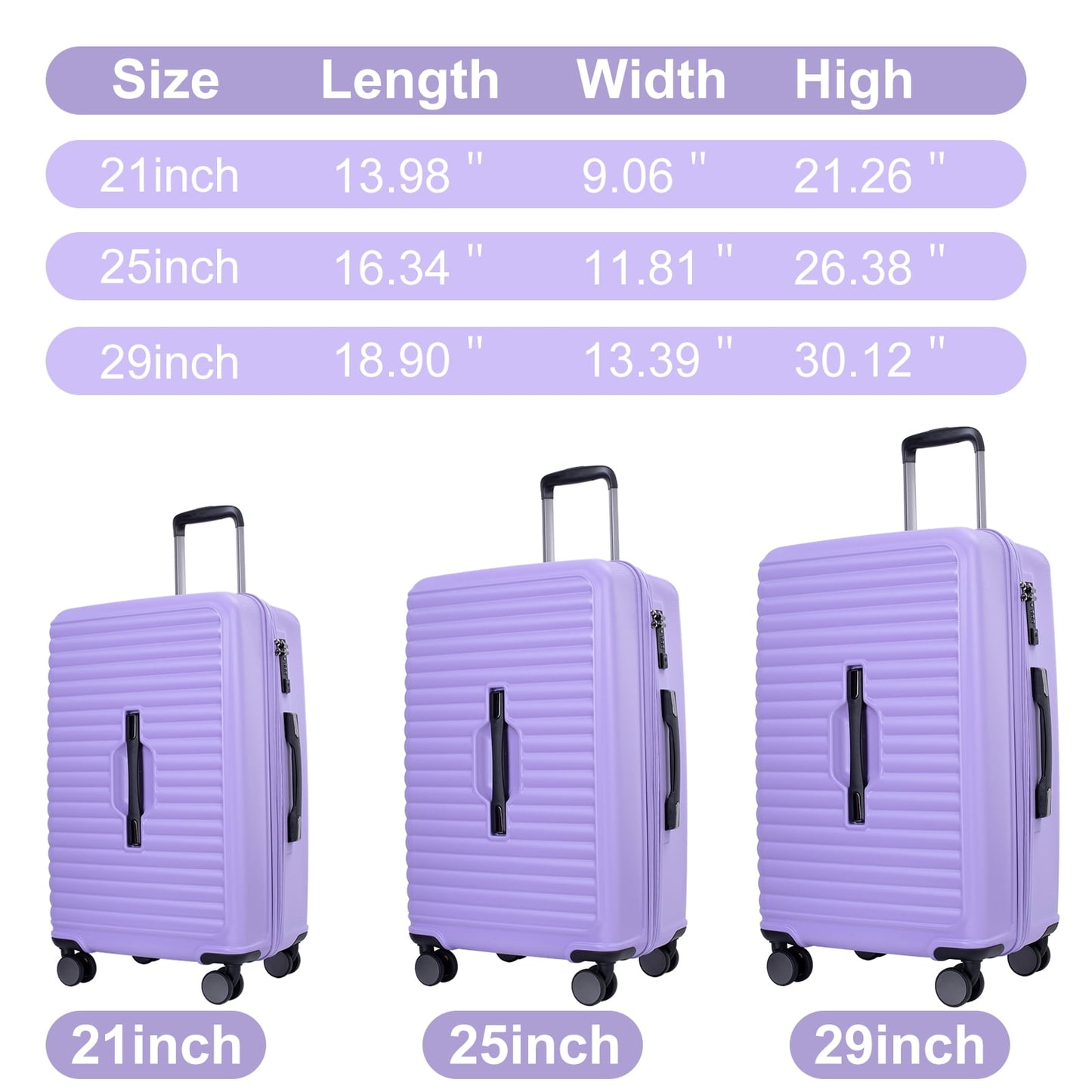 Travelhouse 3 Piece Hardside Luggage Set Hardshell Lightweight Suitcase with TSA Lock Spinner Wheels 3 .(Orange)