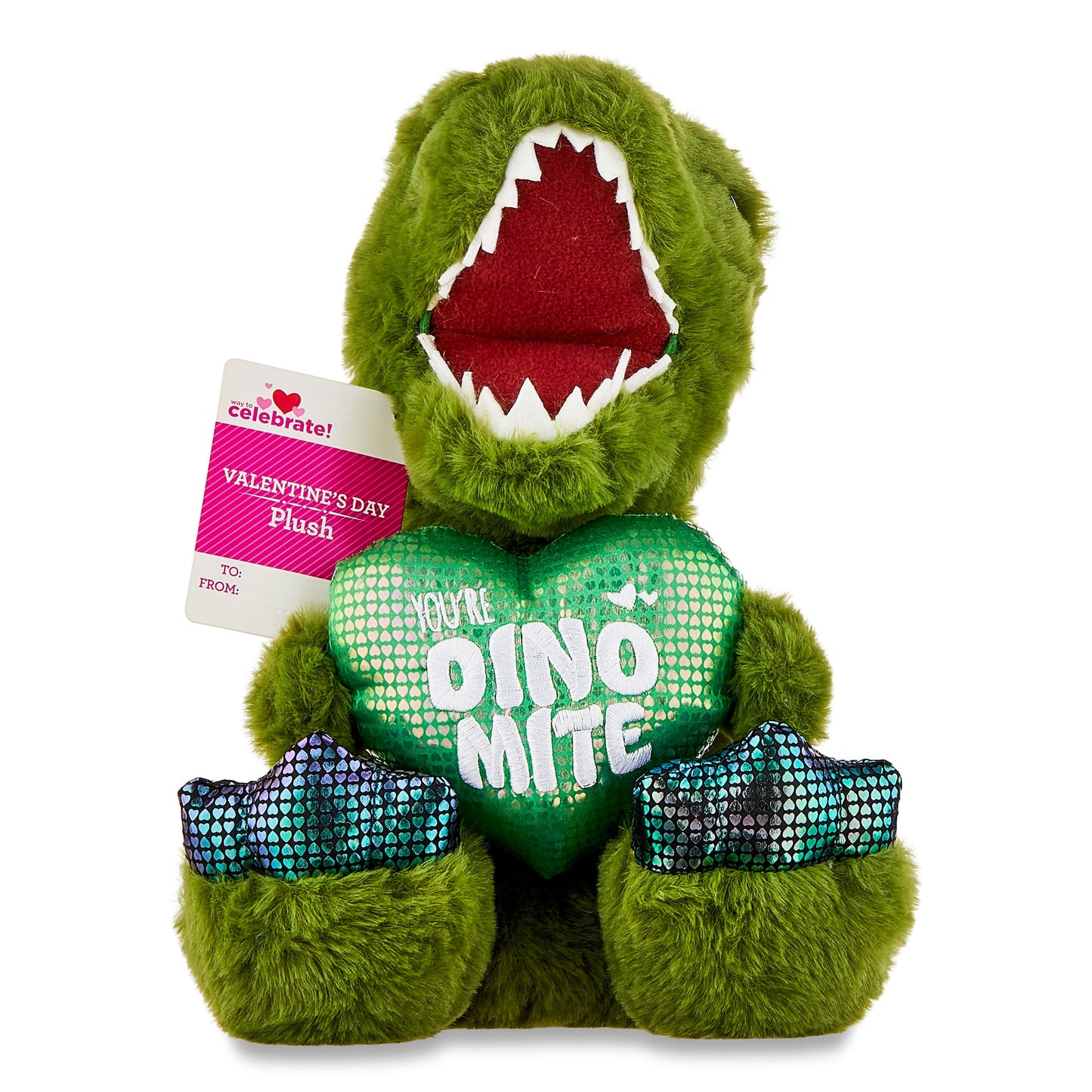 9.5In Gray and Purple Dinosaur Plush Toy for Adult, Way to Celebrate!