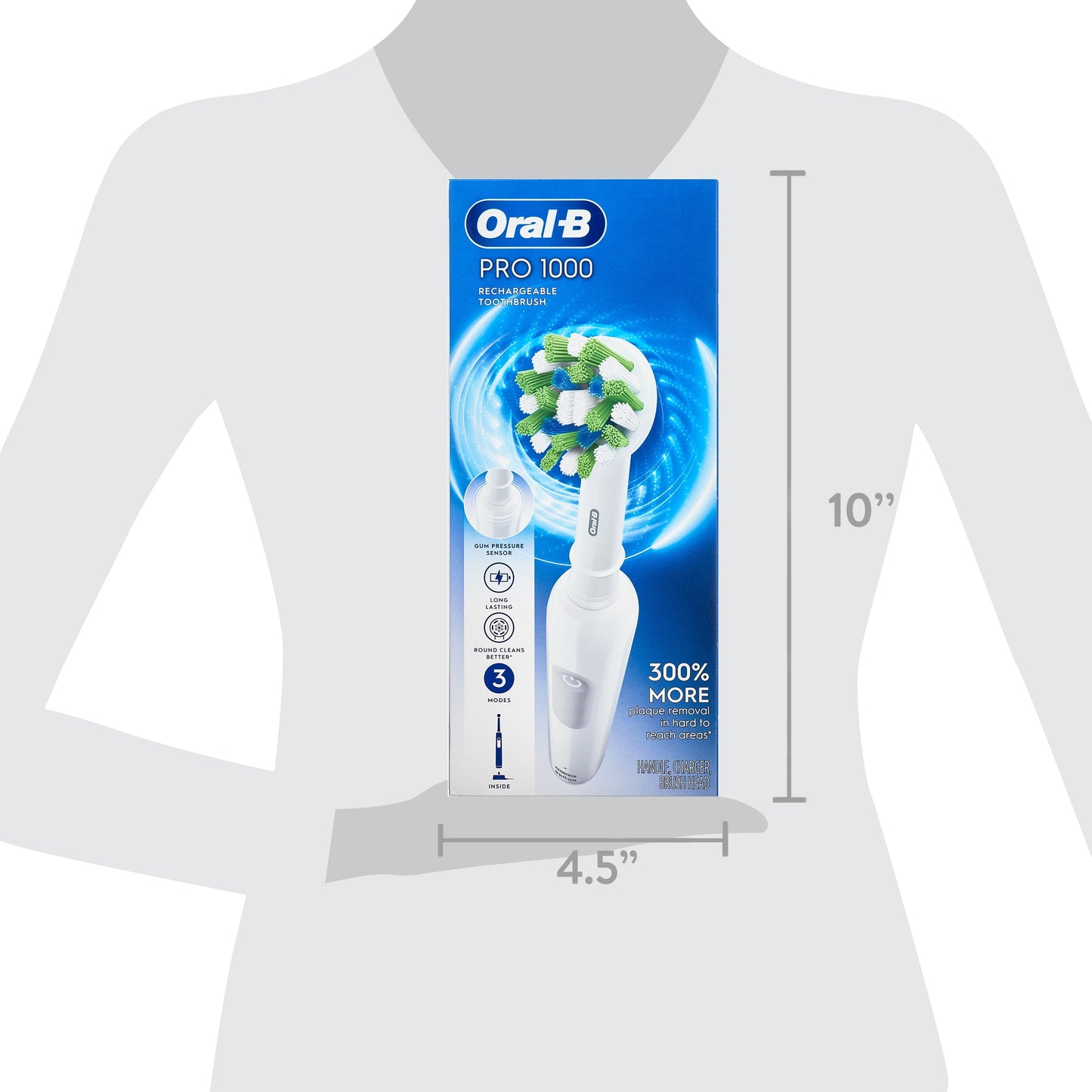 Oral-B Pro 1000 Rechargeable Electric Toothbrush, White, 1 Ct