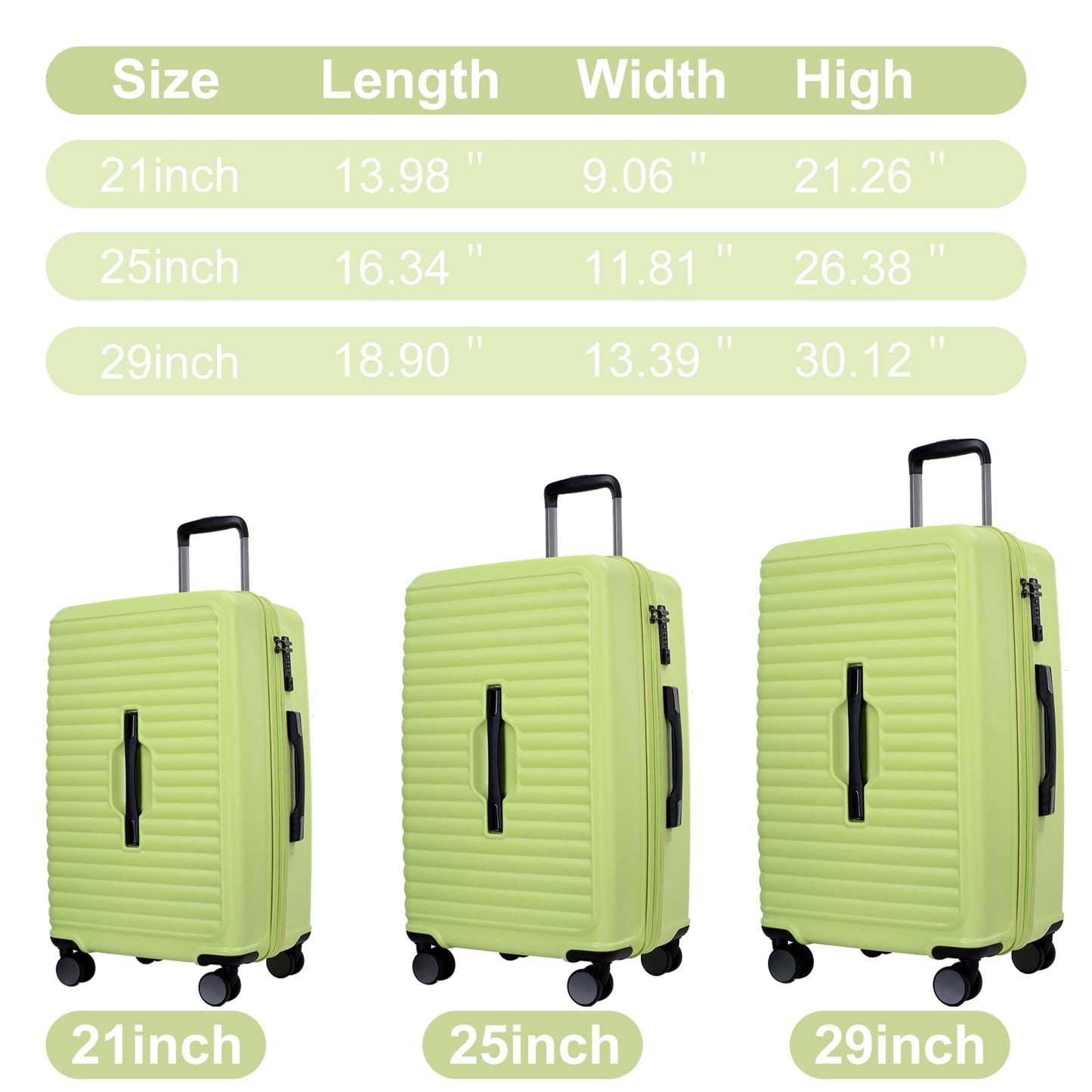 Travelhouse 3 Piece Hardside Luggage Set Hardshell Lightweight Suitcase with TSA Lock Spinner Wheels 3 .(Orange)