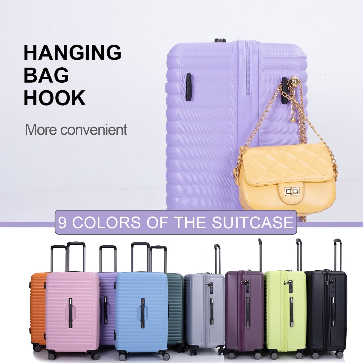 Travelhouse 3 Piece Hardside Luggage Set Hardshell Lightweight Suitcase with TSA Lock Spinner Wheels 3 .(Orange)