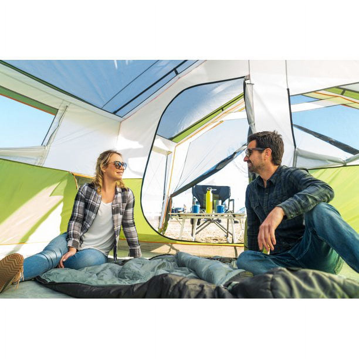 Ozark Trail 8-Person Family Cabin Tent 1 Room with Screen Porch, Green, Dimensions: 12'x11'x7', 45.86 lbs.