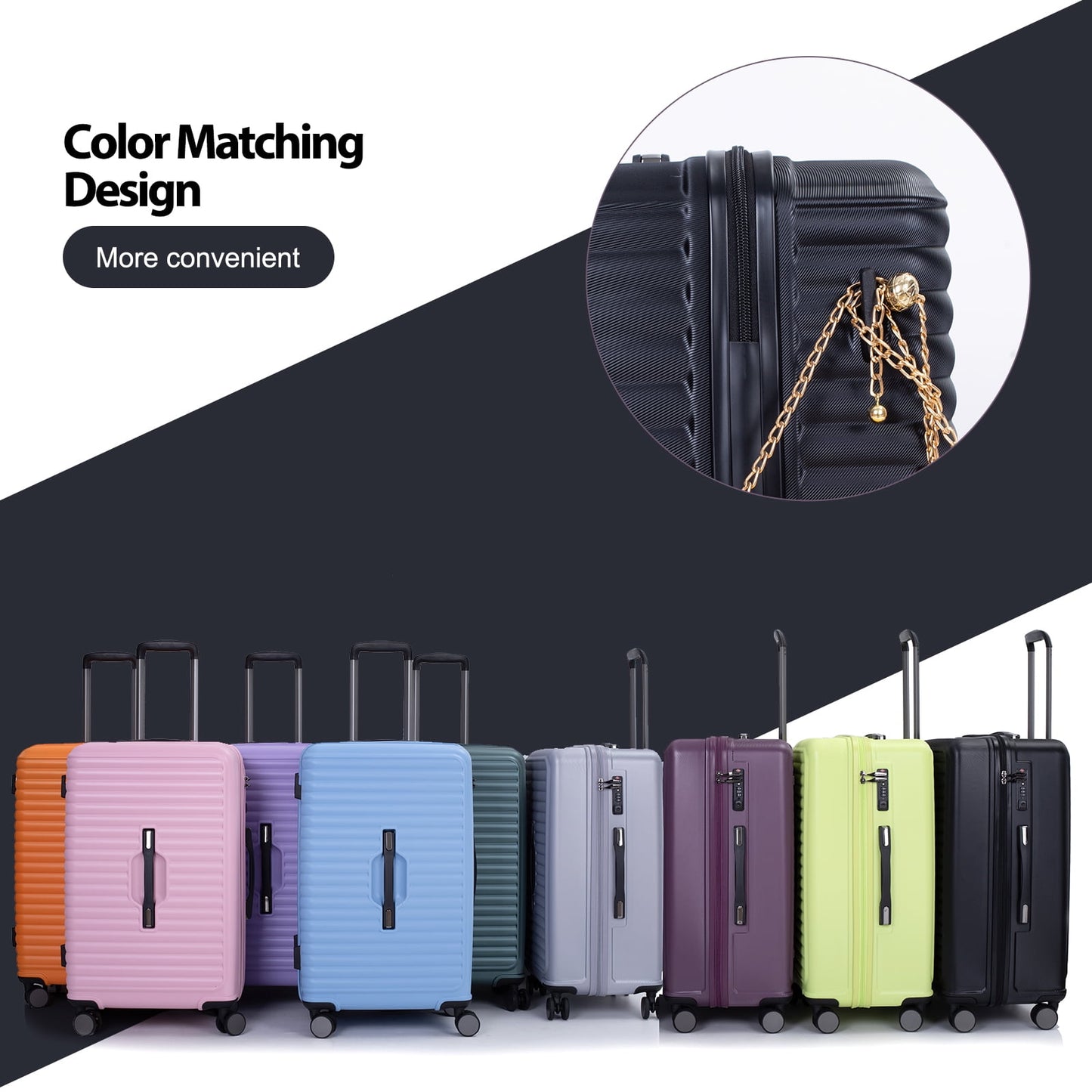 Travelhouse 3 Piece Hardside Luggage Set Hardshell Lightweight Suitcase with TSA Lock Spinner Wheels 3 .(Orange)