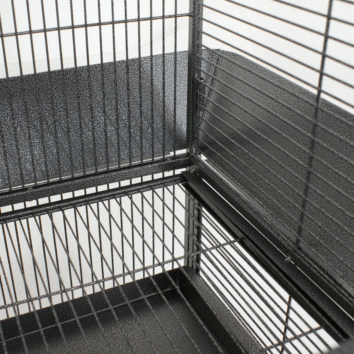 ZENSTYLE 61" Large Bird Cage with Rolling Stand Parrot Cage Cockatiel House Wrought Iron Birdcage, Black