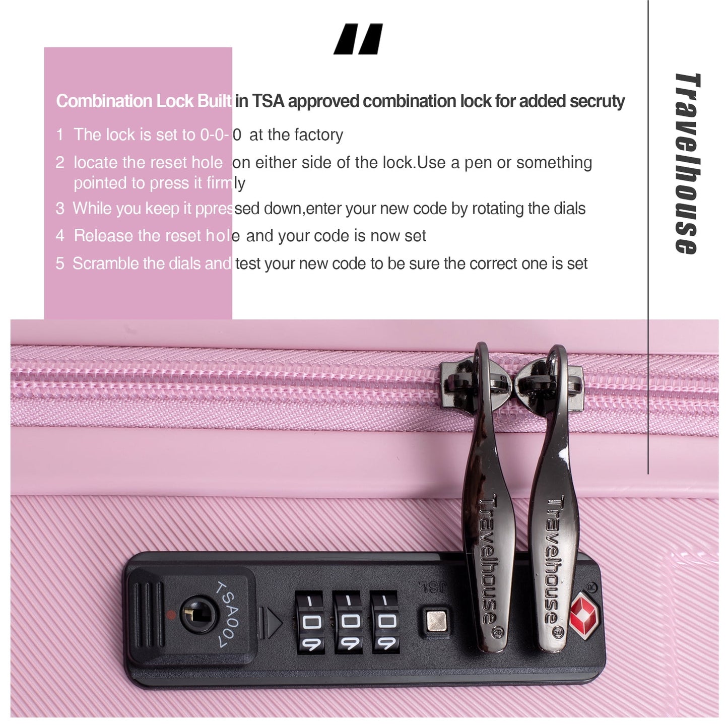 Travelhouse 3 Piece Hardside Luggage Set Hardshell Lightweight Suitcase with TSA Lock Spinner Wheels 3 .(Orange)