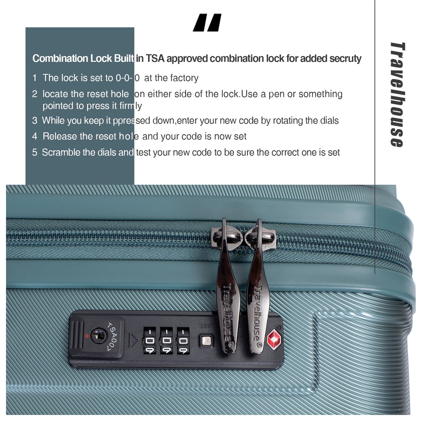 Travelhouse 3 Piece Hardside Luggage Set Hardshell Lightweight Suitcase with TSA Lock Spinner Wheels 3 .(Orange)