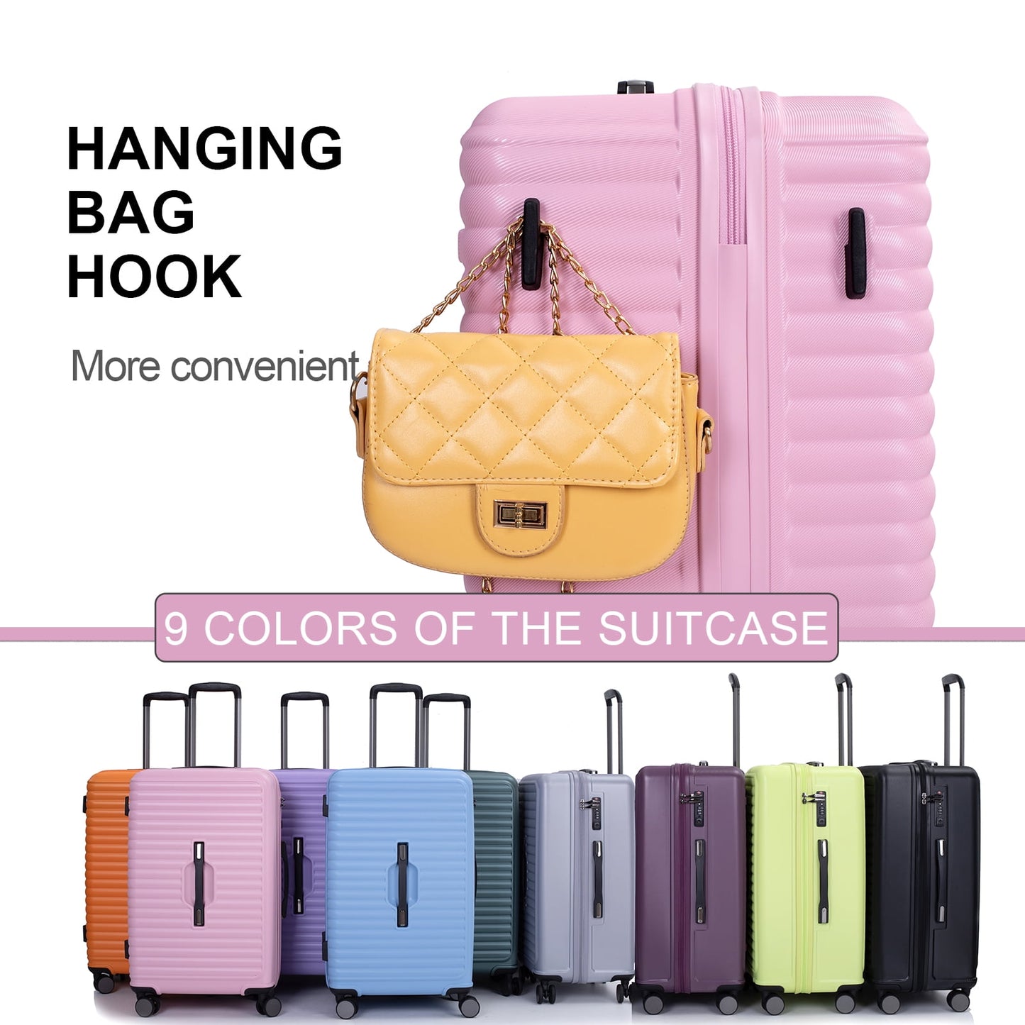 Travelhouse 3 Piece Hardside Luggage Set Hardshell Lightweight Suitcase with TSA Lock Spinner Wheels 3 .(Orange)