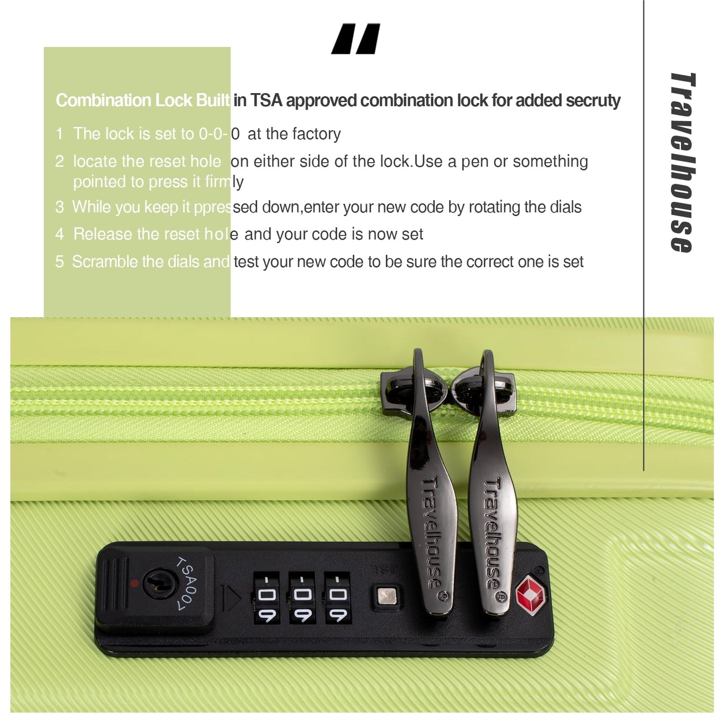 Travelhouse 3 Piece Hardside Luggage Set Hardshell Lightweight Suitcase with TSA Lock Spinner Wheels 3 .(Orange)