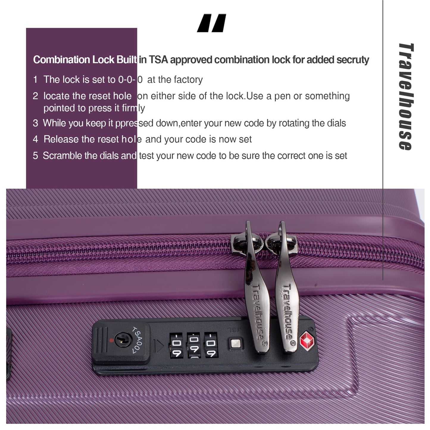 Travelhouse 3 Piece Hardside Luggage Set Hardshell Lightweight Suitcase with TSA Lock Spinner Wheels 3 .(Orange)