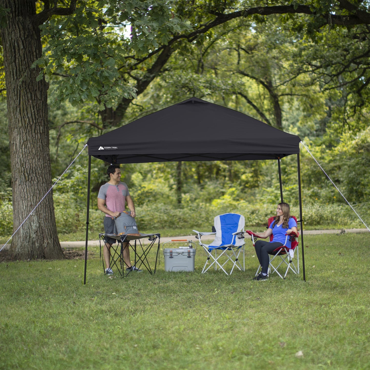 Ozark Trail Simple Push Straight Leg Instant Canopy, White, 10 ft x 10 ft