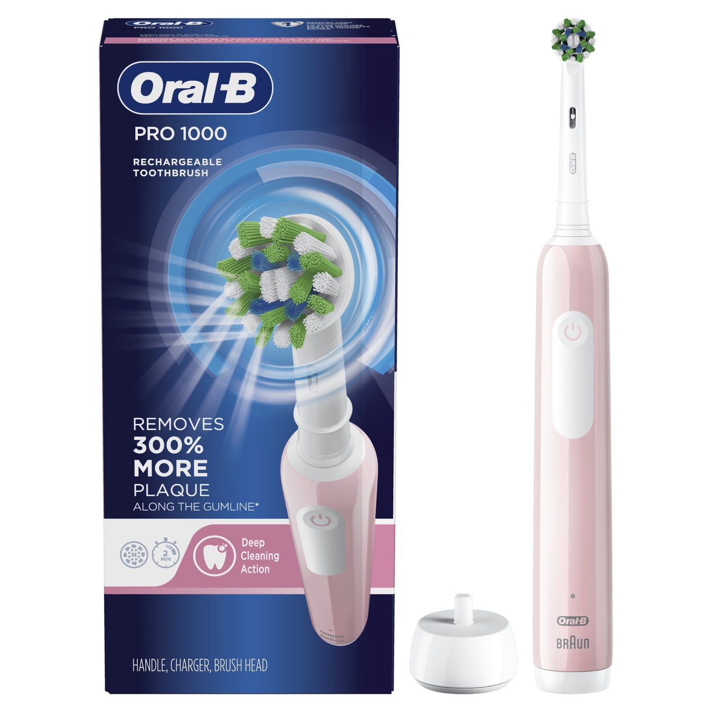 Oral-B Pro 1000 Rechargeable Electric Toothbrush, White, 1 Ct