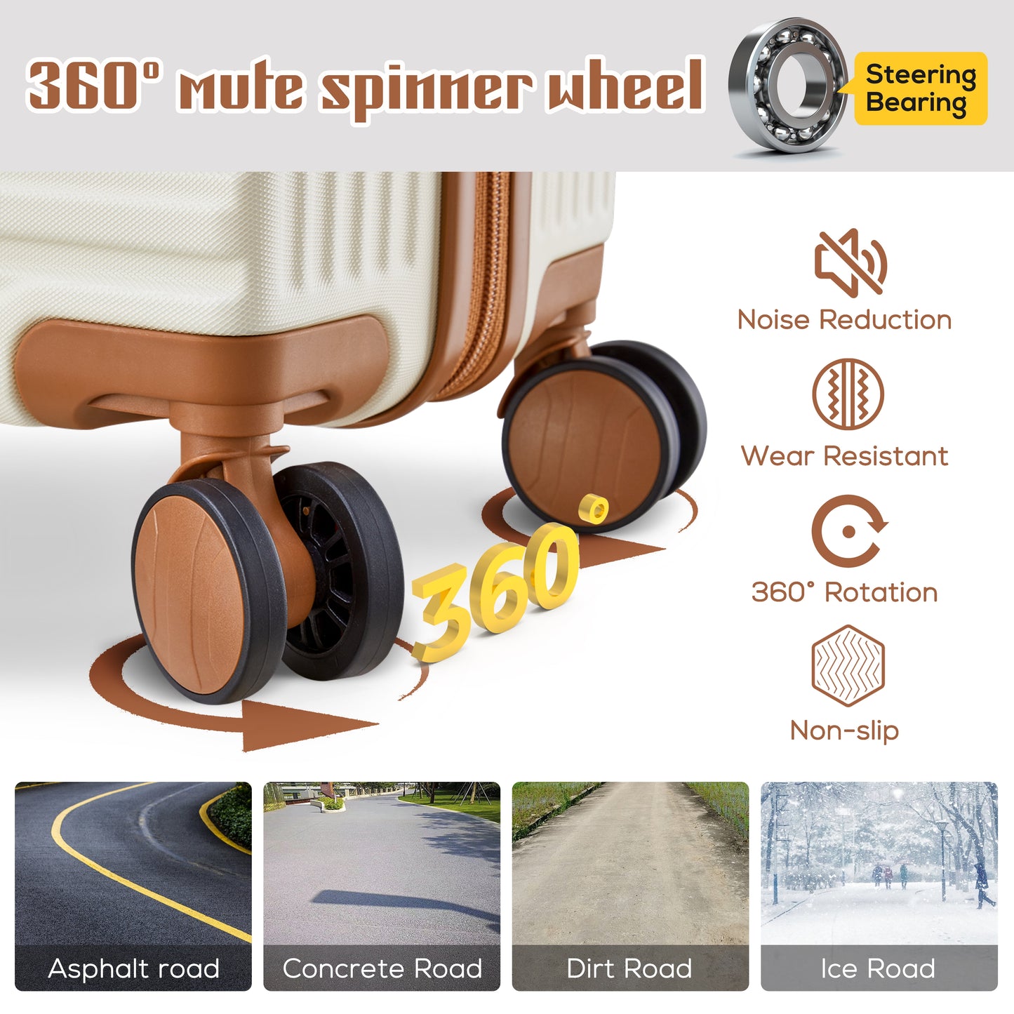 imiomo 20" Carry-on Luggage, Hard Luggage with Spinner Wheels, Lightweight Luggage Set with TSA Lock