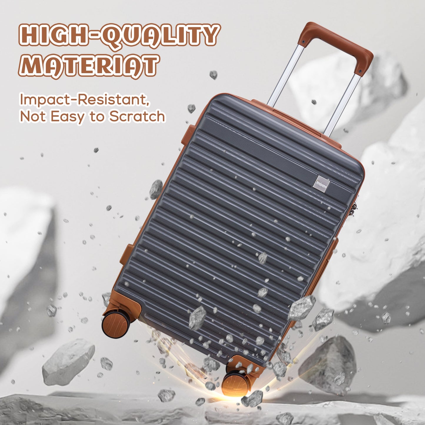 imiomo 20" Carry-on Luggage, Hard Luggage with Spinner Wheels, Lightweight Luggage Set with TSA Lock