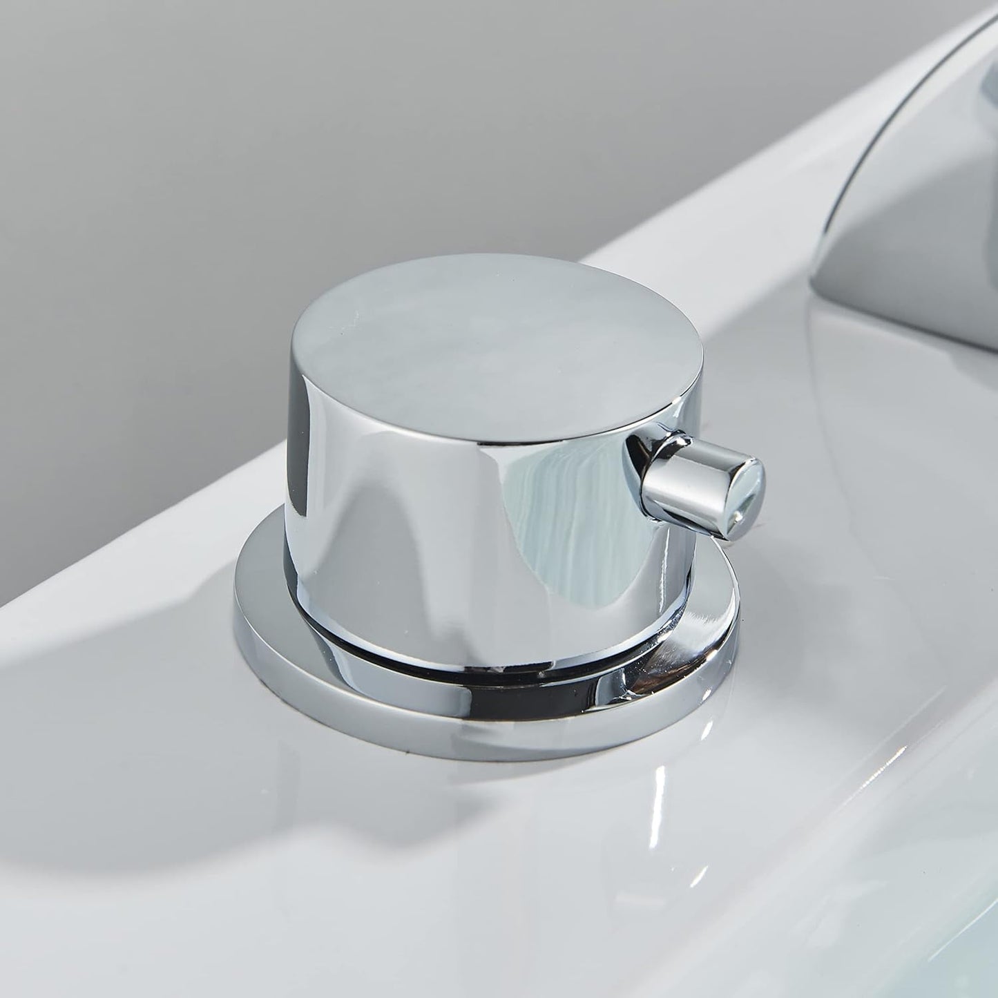 Zovajonia 3 Hole Bathroom Faucet, Matte Black Dual Crystal Knobs Vanity Basin LED Sink Faucet Mixer Bronze Bath Faucets,Widespread bathroom faucets for sink 3 hole Waterfall Tub Faucet