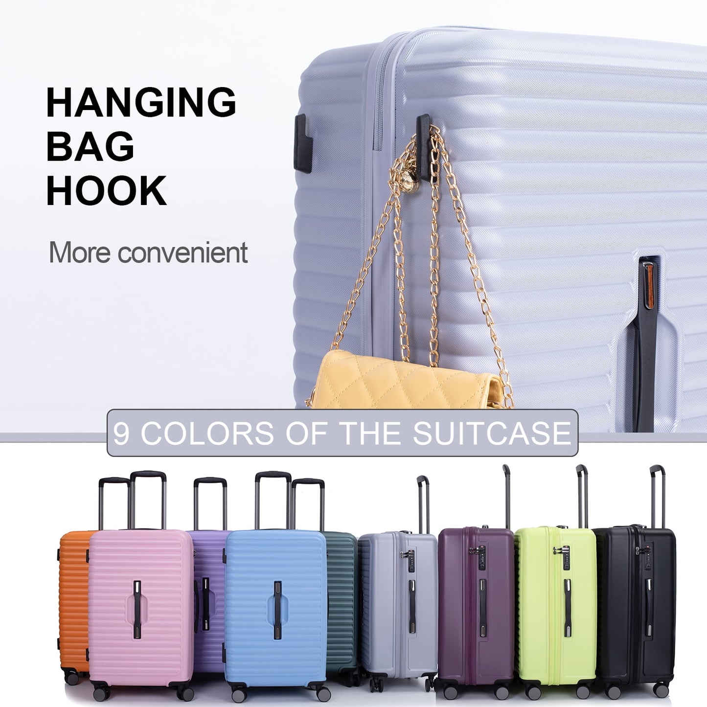 Travelhouse 3 Piece Hardside Luggage Set Hardshell Lightweight Suitcase with TSA Lock Spinner Wheels 3 .(Orange)