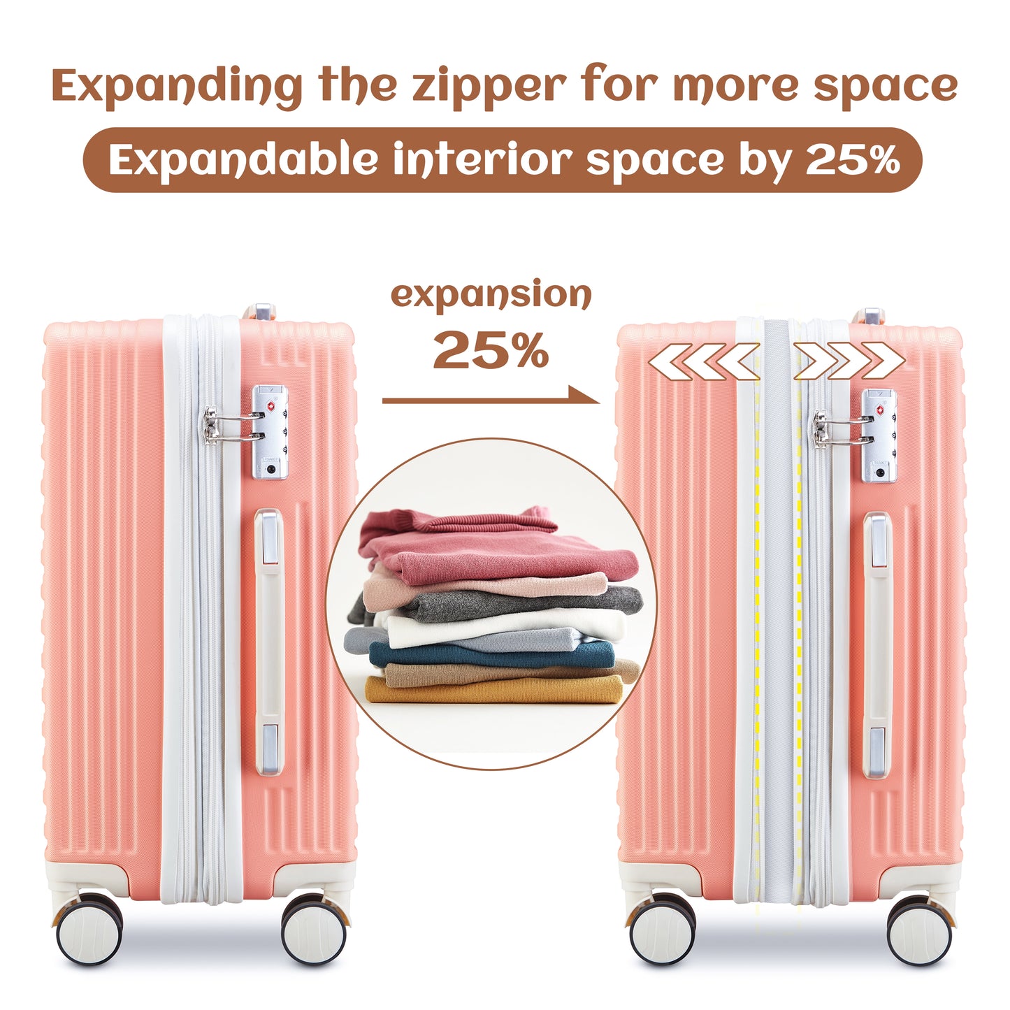 imiomo 20" Carry-on Luggage, Hard Luggage with Spinner Wheels, Lightweight Luggage Set with TSA Lock