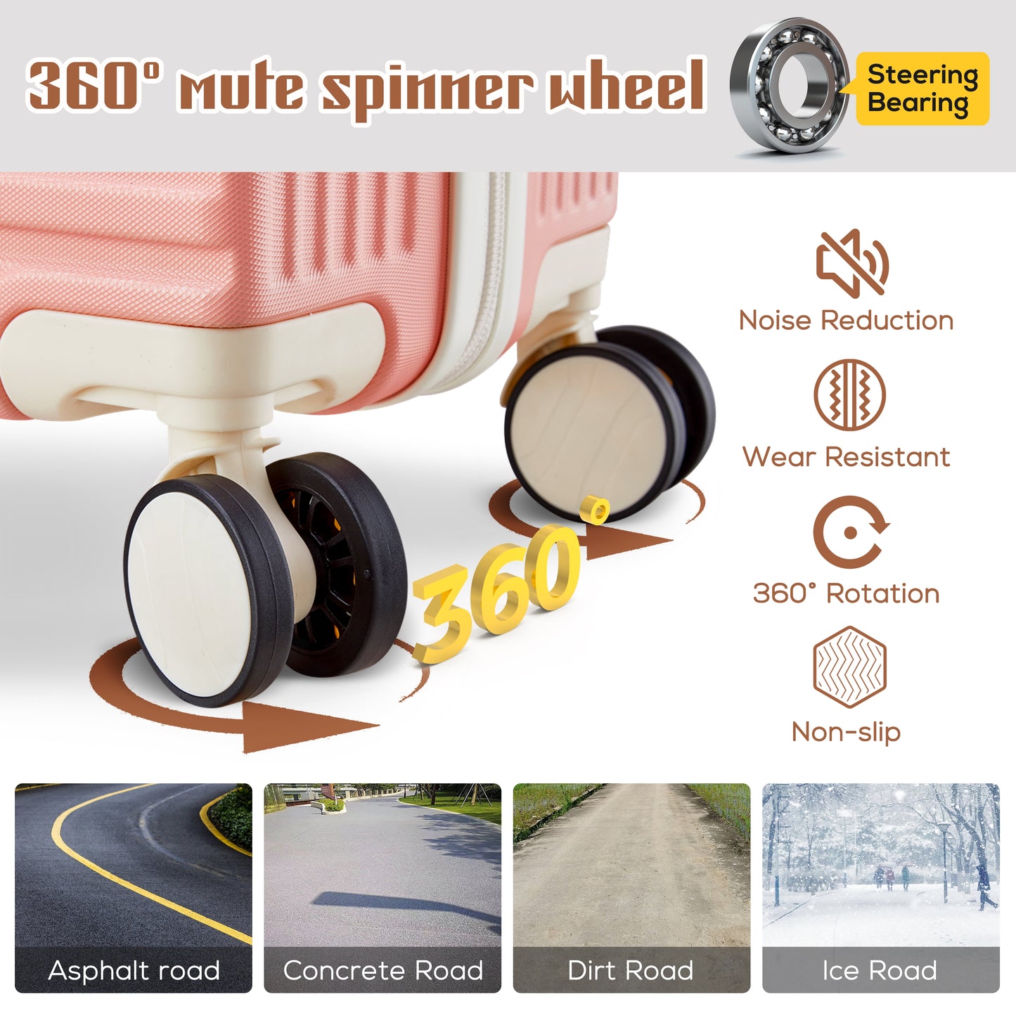 imiomo 20" Carry-on Luggage, Hard Luggage with Spinner Wheels, Lightweight Luggage Set with TSA Lock