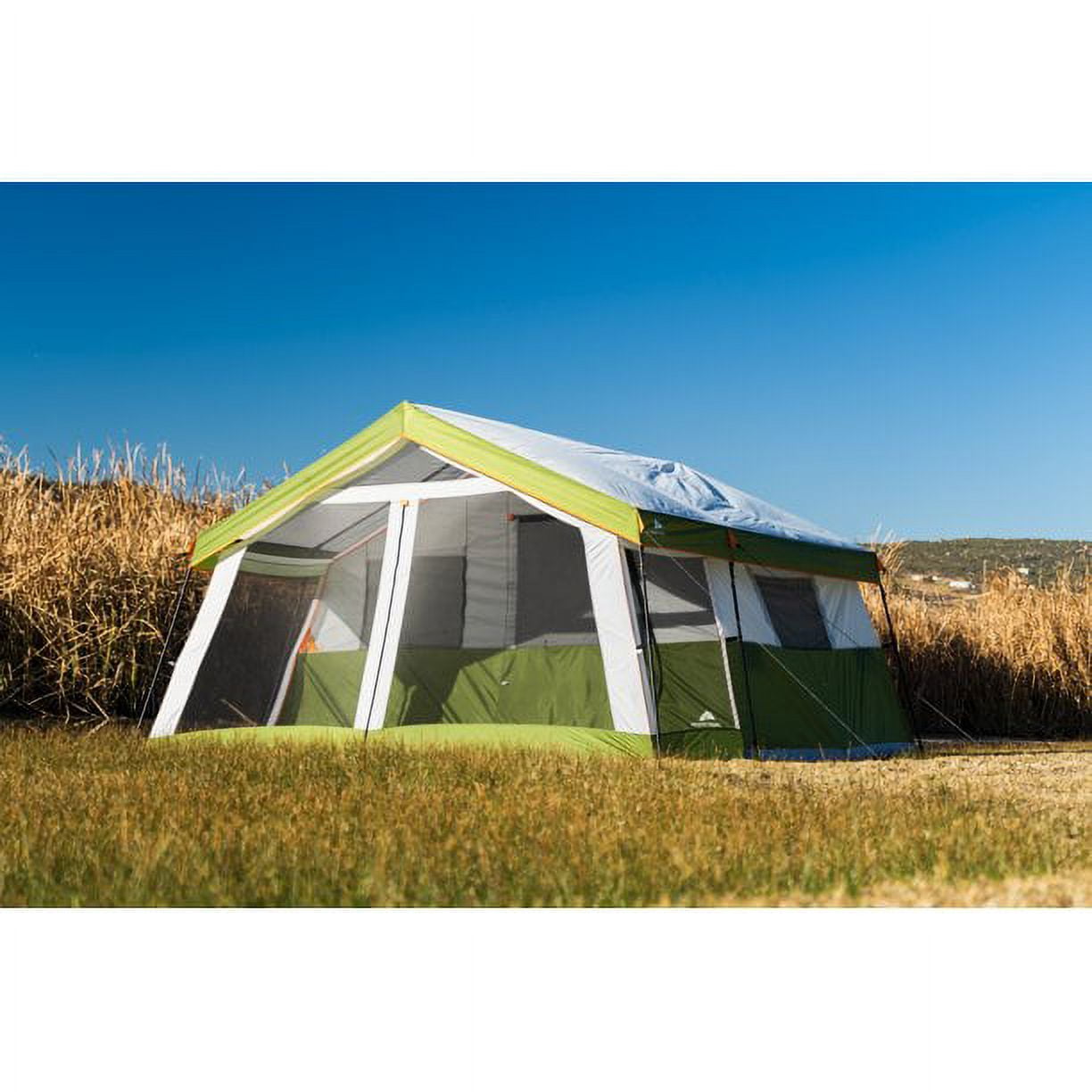 Ozark Trail 8-Person Family Cabin Tent 1 Room with Screen Porch, Green, Dimensions: 12'x11'x7', 45.86 lbs.