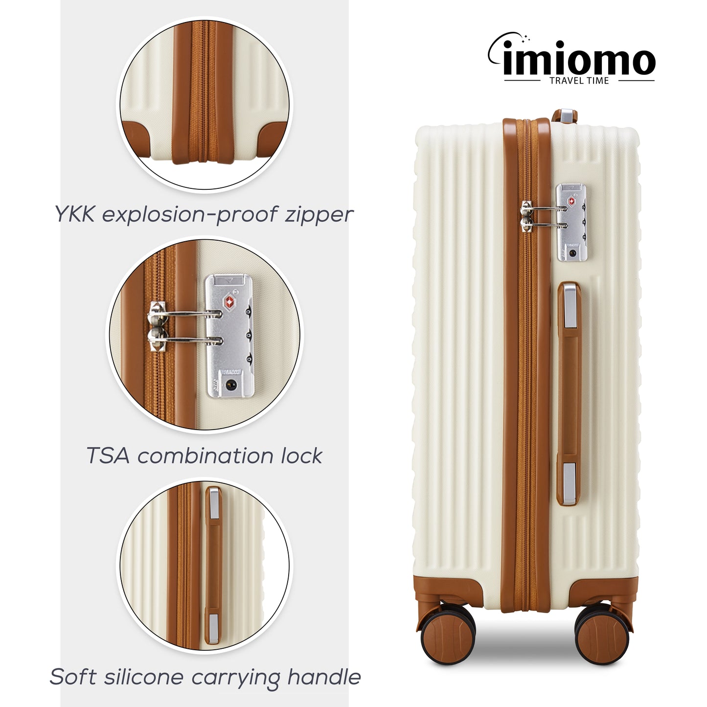 imiomo 20" Carry-on Luggage, Hard Luggage with Spinner Wheels, Lightweight Luggage Set with TSA Lock
