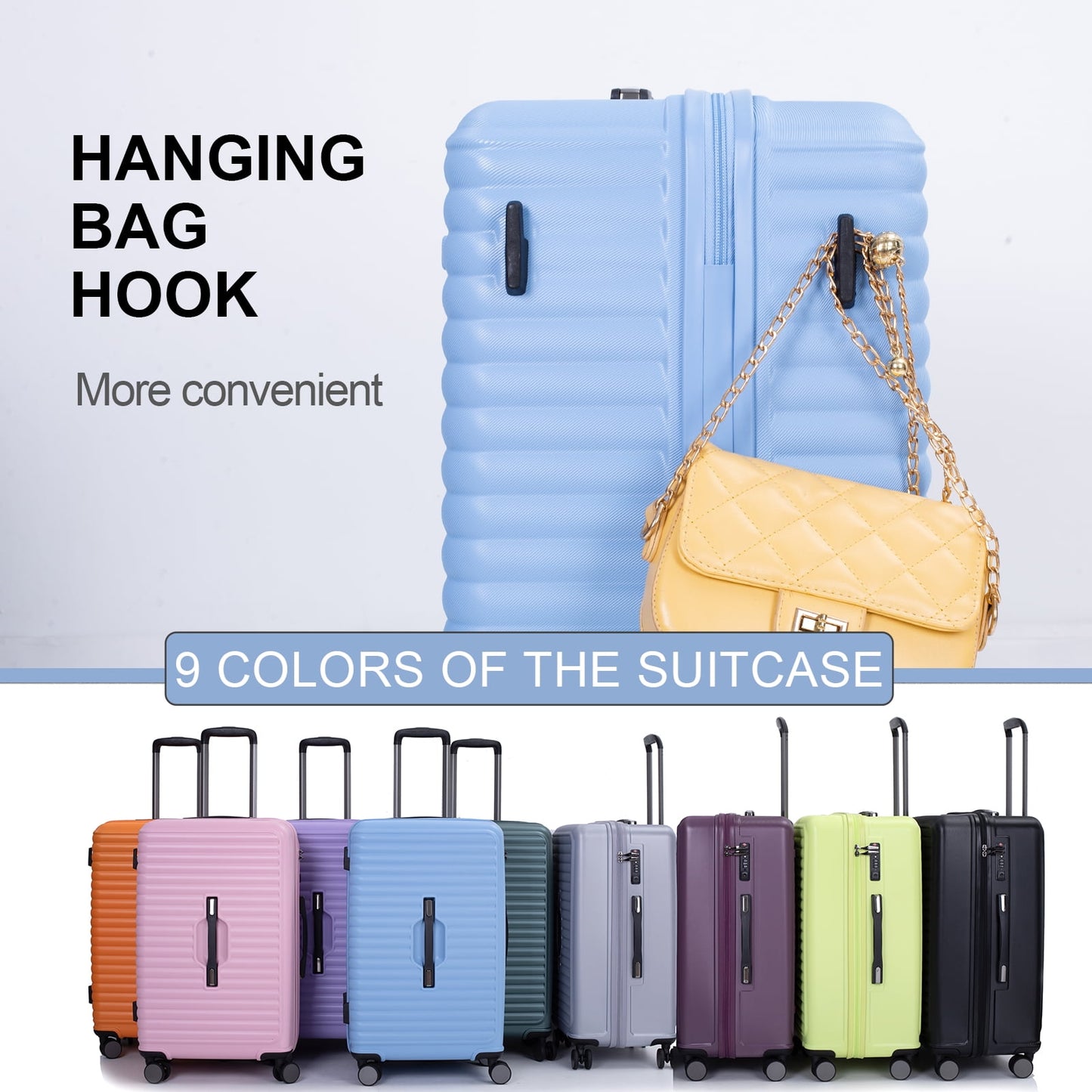 Travelhouse 3 Piece Hardside Luggage Set Hardshell Lightweight Suitcase with TSA Lock Spinner Wheels 3 .(Orange)