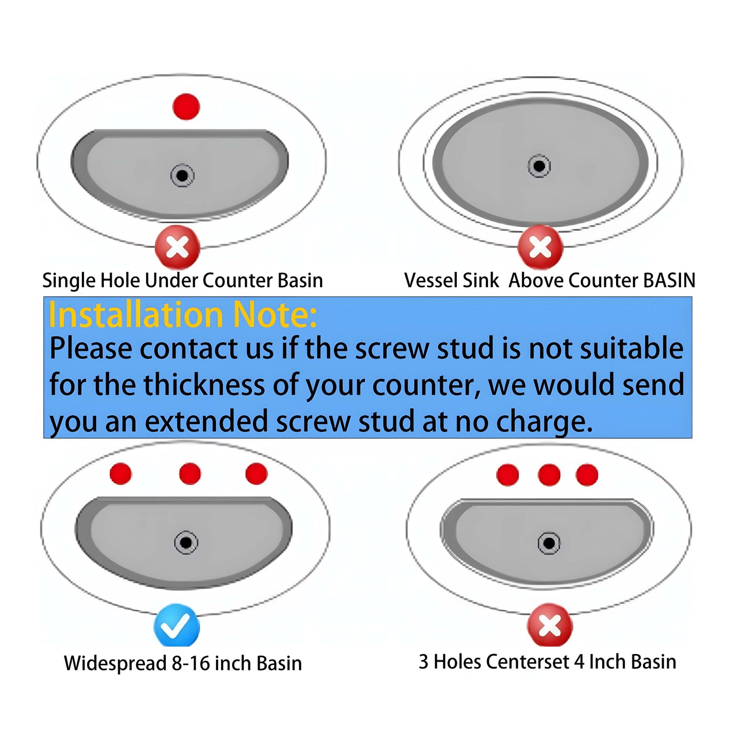 Zovajonia 3 Hole Bathroom Faucet, Matte Black Dual Crystal Knobs Vanity Basin LED Sink Faucet Mixer Bronze Bath Faucets,Widespread bathroom faucets for sink 3 hole Waterfall Tub Faucet