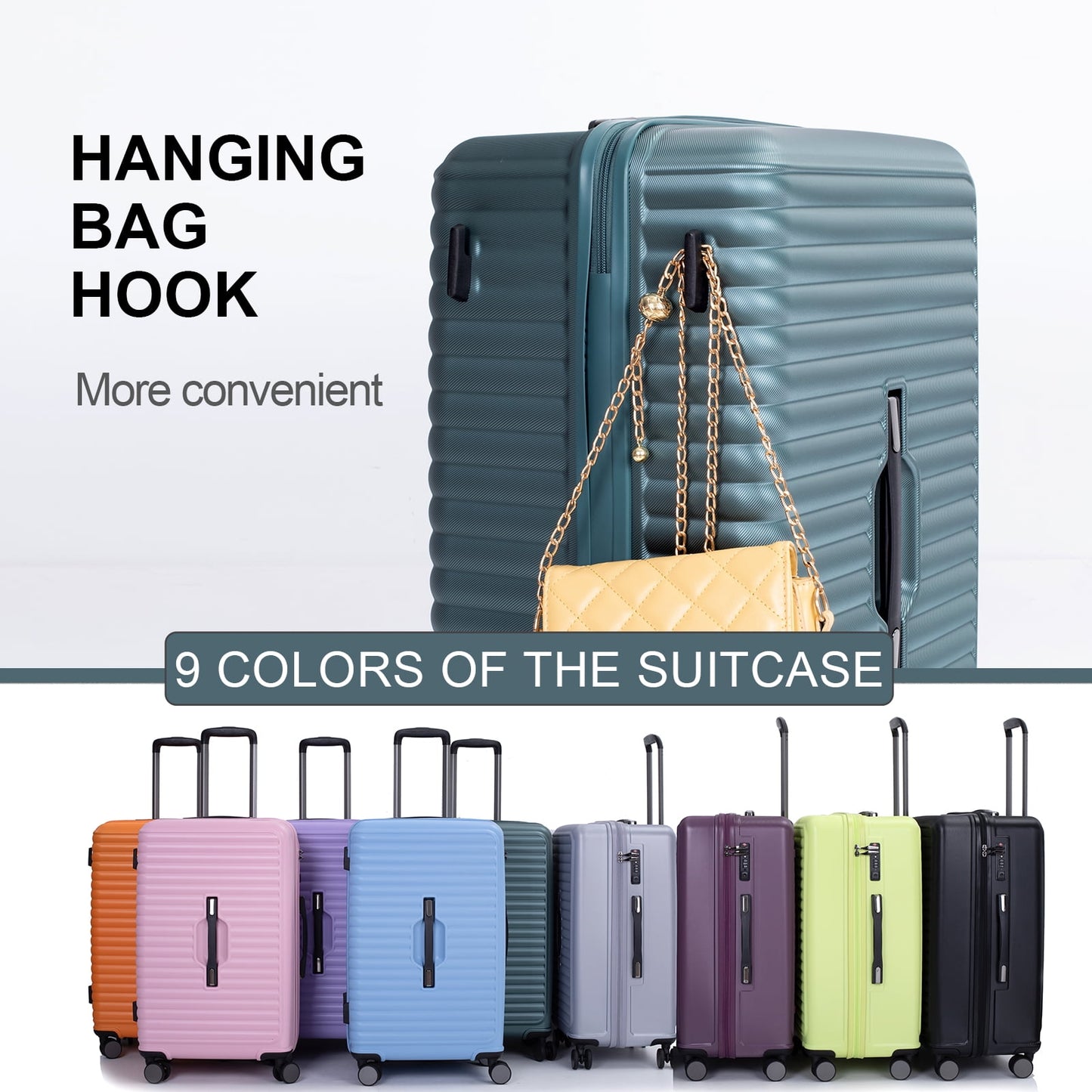 Travelhouse 3 Piece Hardside Luggage Set Hardshell Lightweight Suitcase with TSA Lock Spinner Wheels 3 .(Orange)