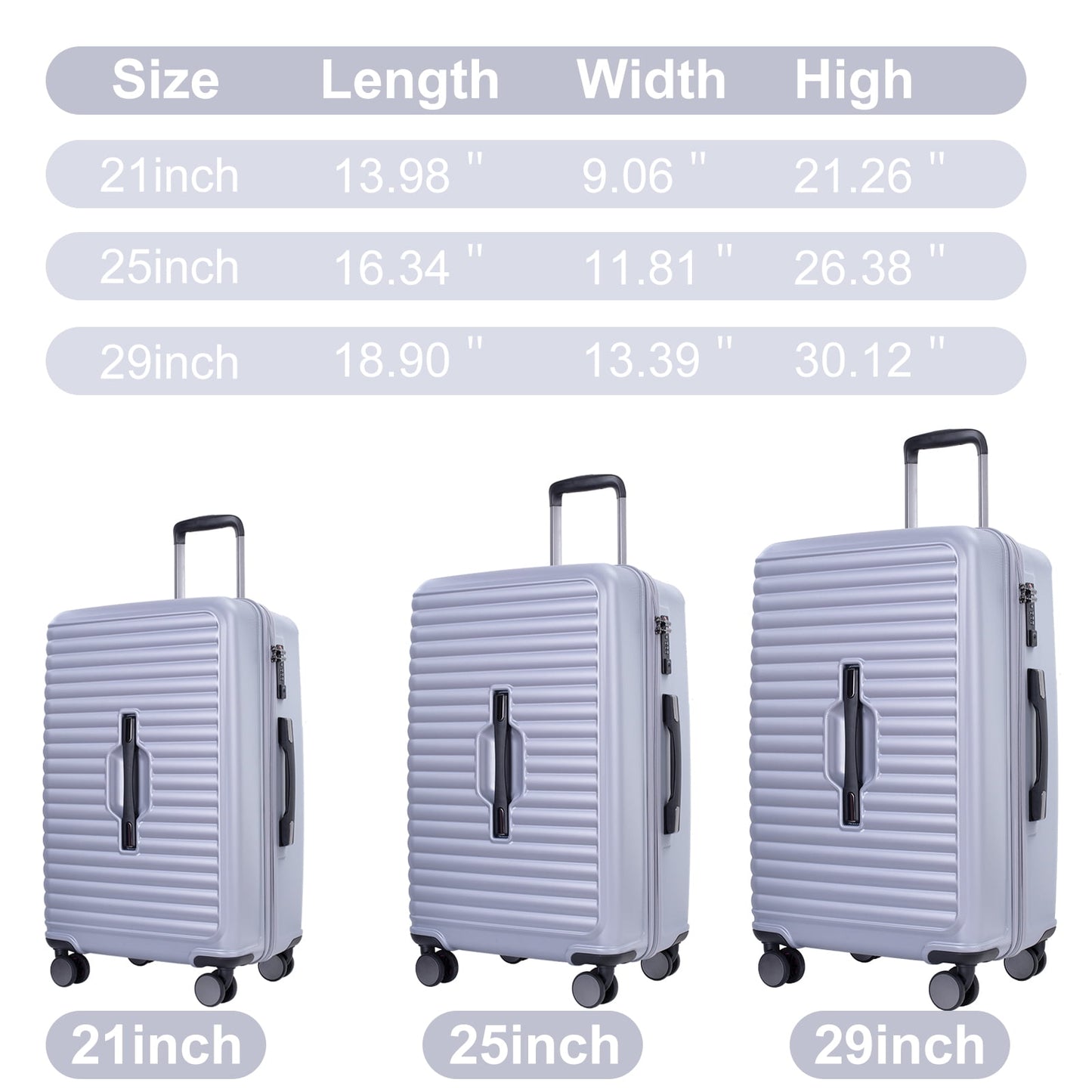 Travelhouse 3 Piece Hardside Luggage Set Hardshell Lightweight Suitcase with TSA Lock Spinner Wheels 3 .(Orange)