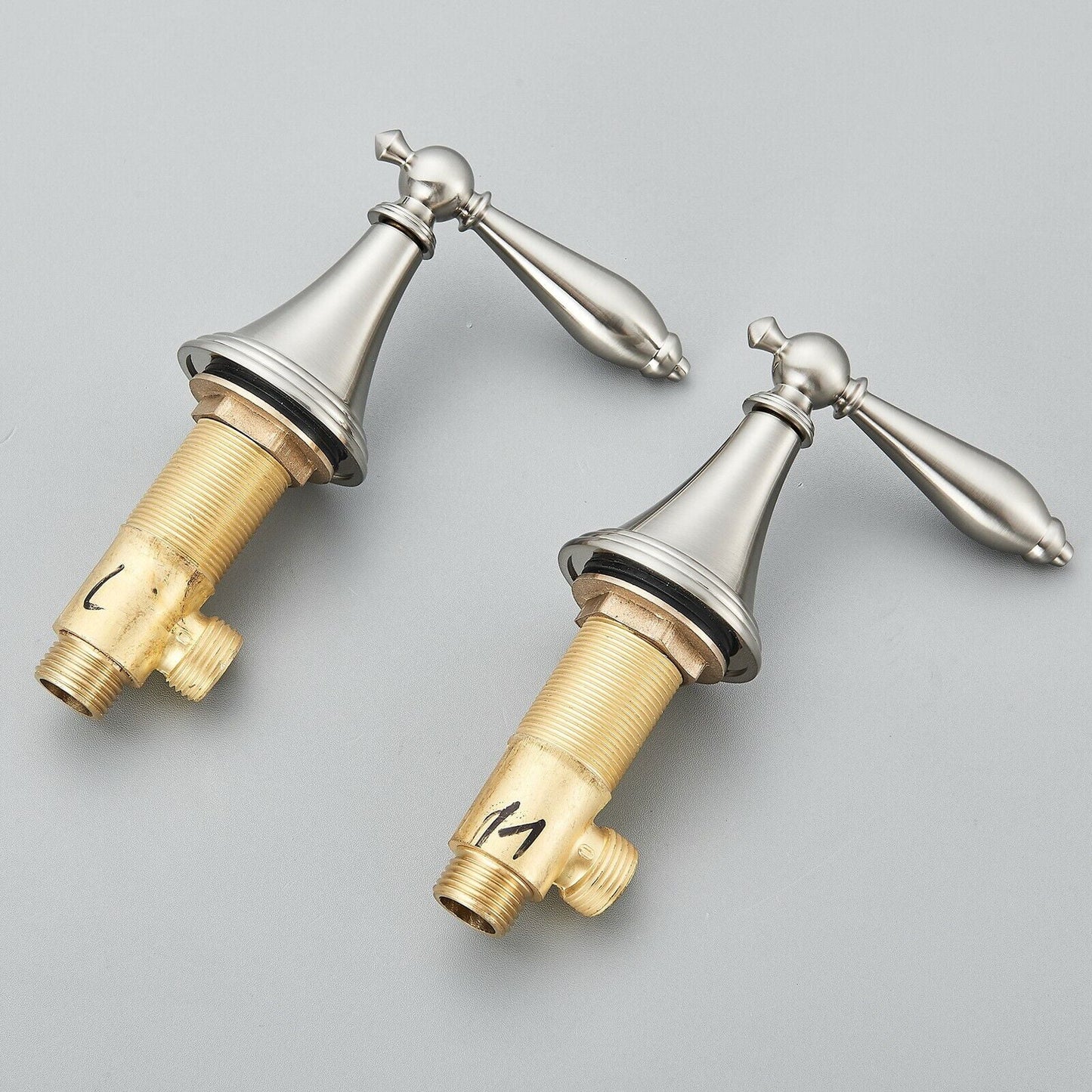 Zovajonia 3 Hole Bathroom Faucet, Matte Black Dual Crystal Knobs Vanity Basin LED Sink Faucet Mixer Bronze Bath Faucets,Widespread bathroom faucets for sink 3 hole Waterfall Tub Faucet