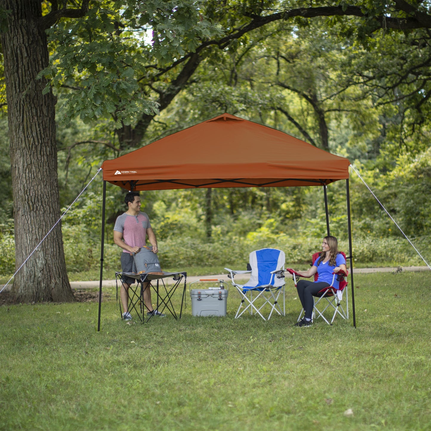 Ozark Trail Simple Push Straight Leg Instant Canopy, White, 10 ft x 10 ft