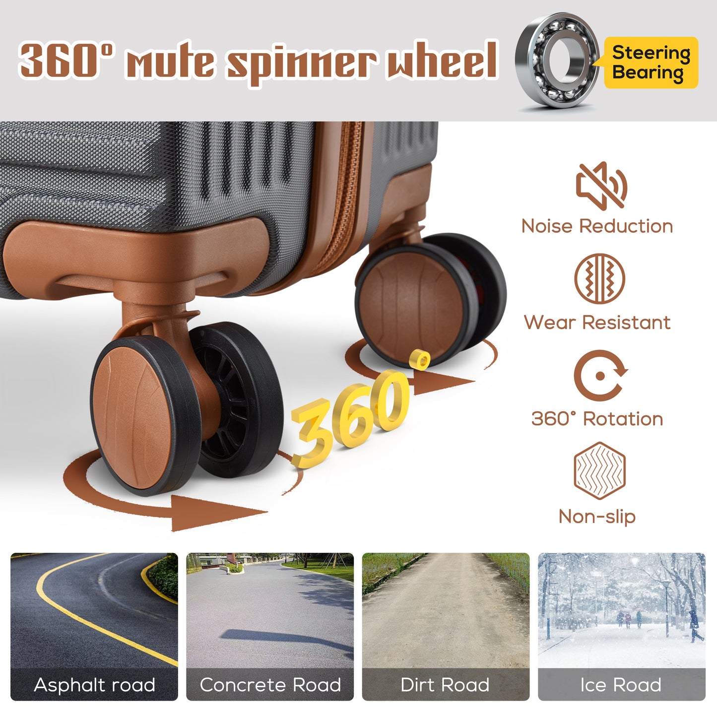 imiomo 20" Carry-on Luggage, Hard Luggage with Spinner Wheels, Lightweight Luggage Set with TSA Lock