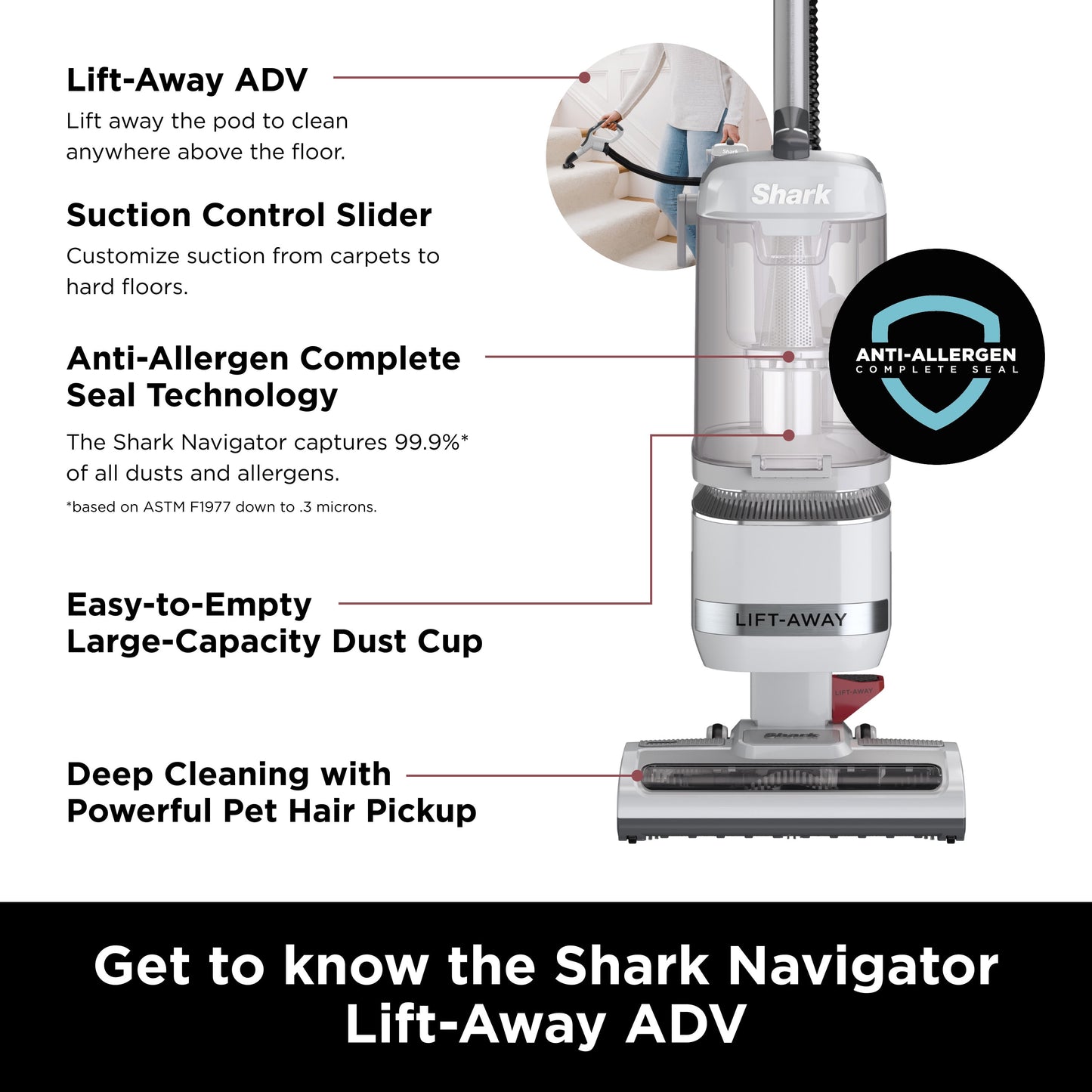 Shark® Navigator® Lift-Away® ADV Upright Vacuum, LA300